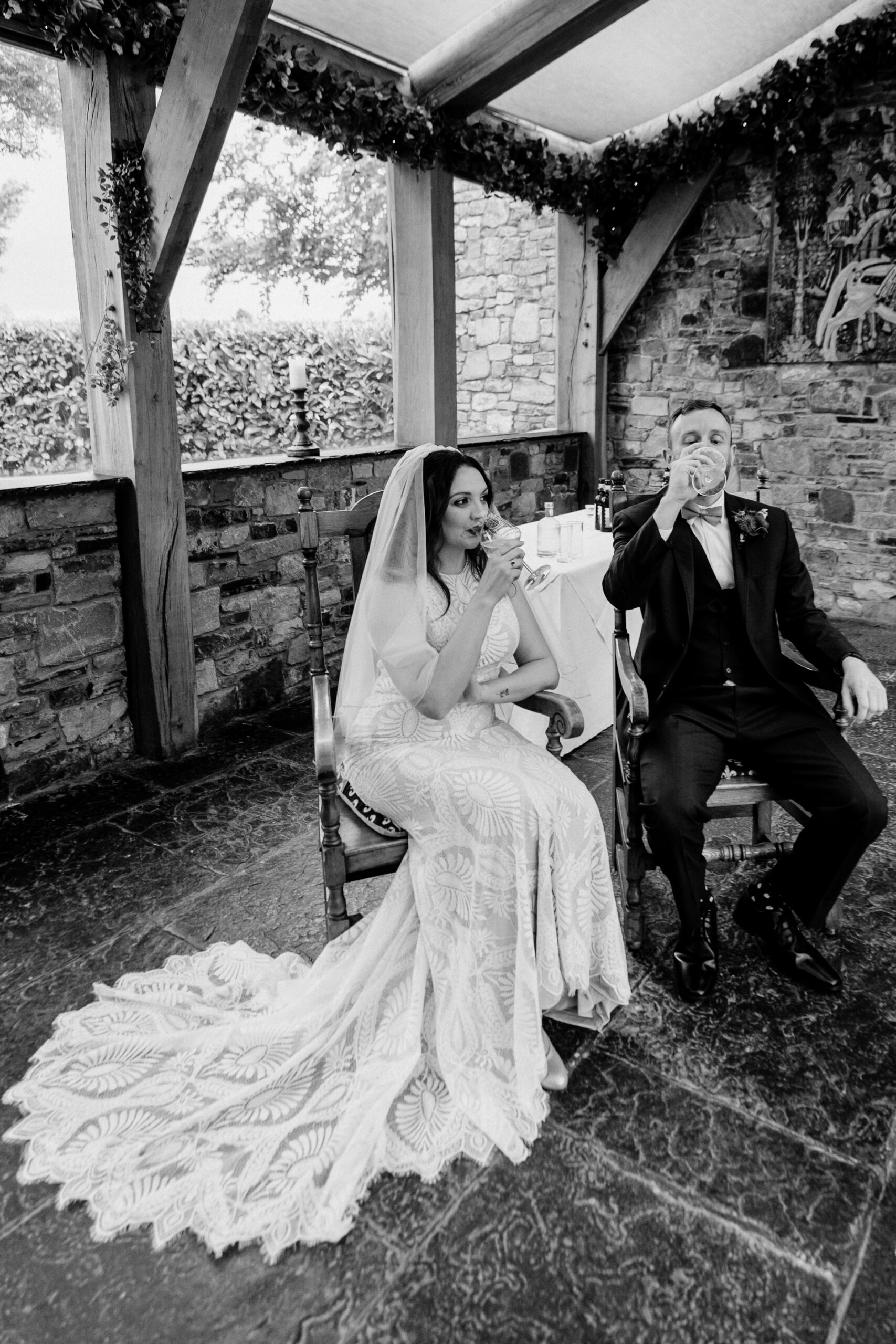 Wedding ceremony at Barberstown Castle surrounded by love and elegance.