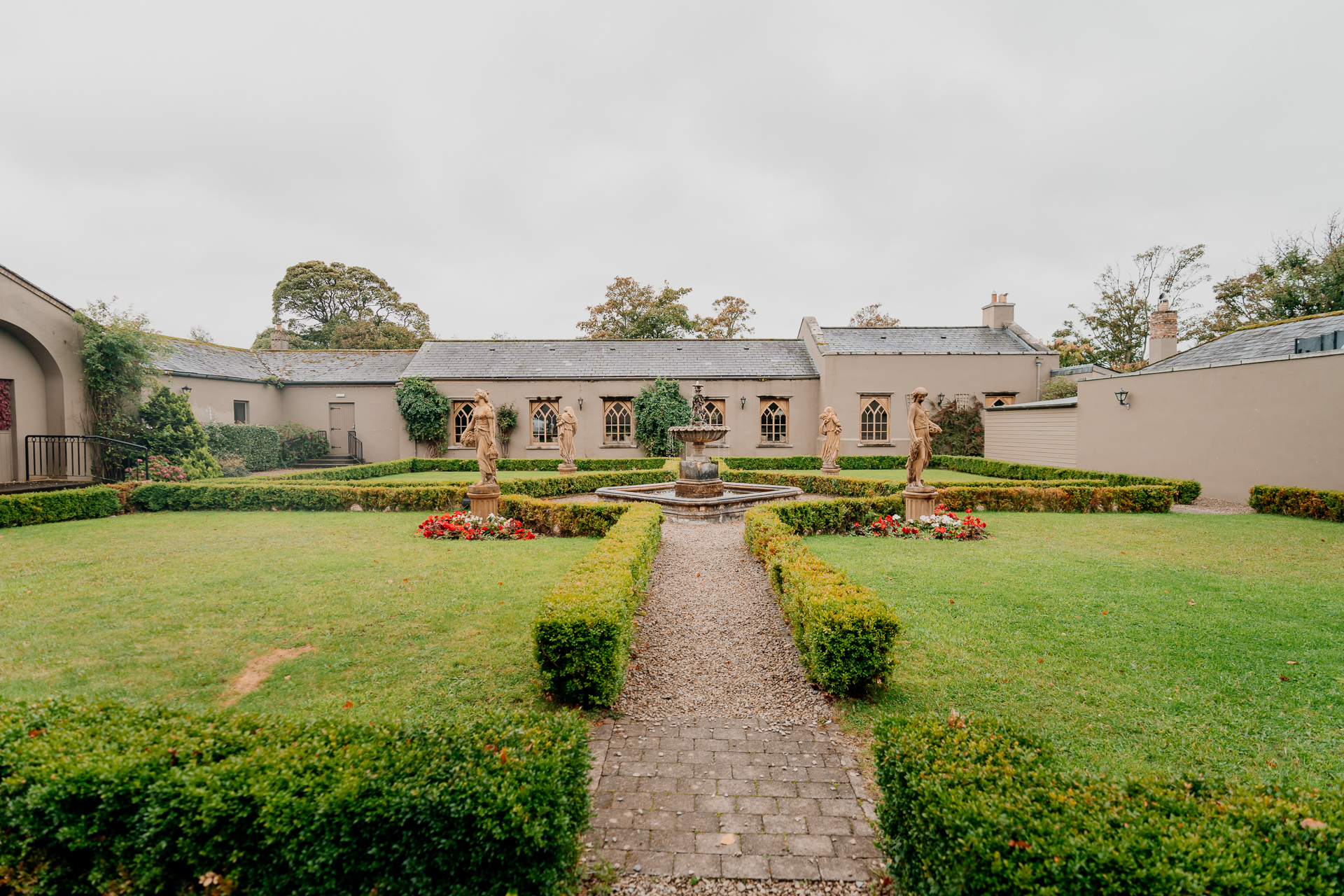 A large house with a garden