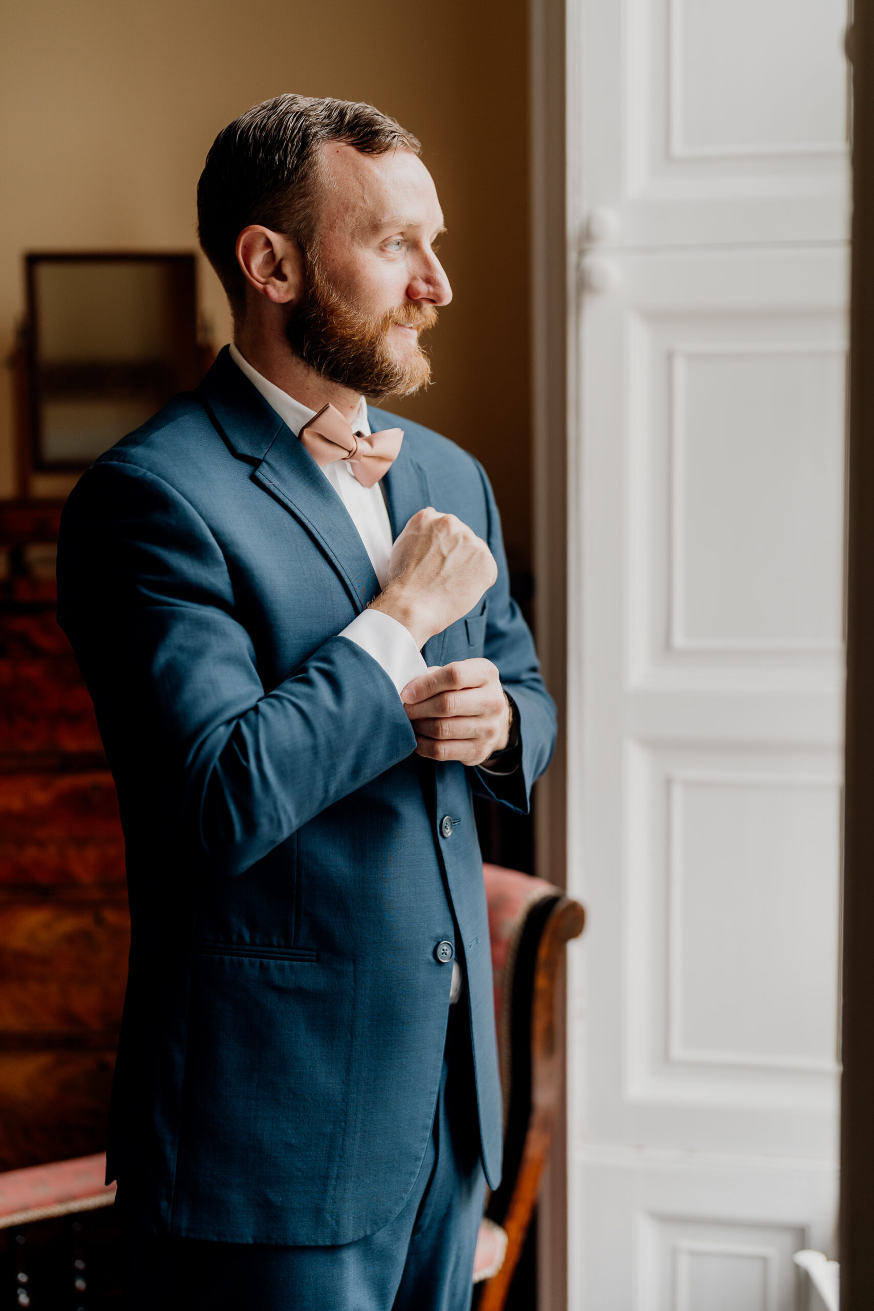 A man in a blue suit