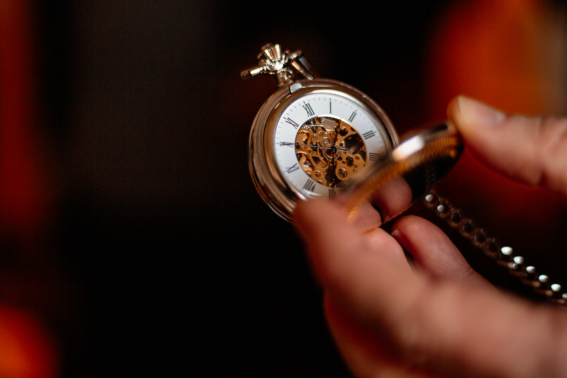 A person holding a watch