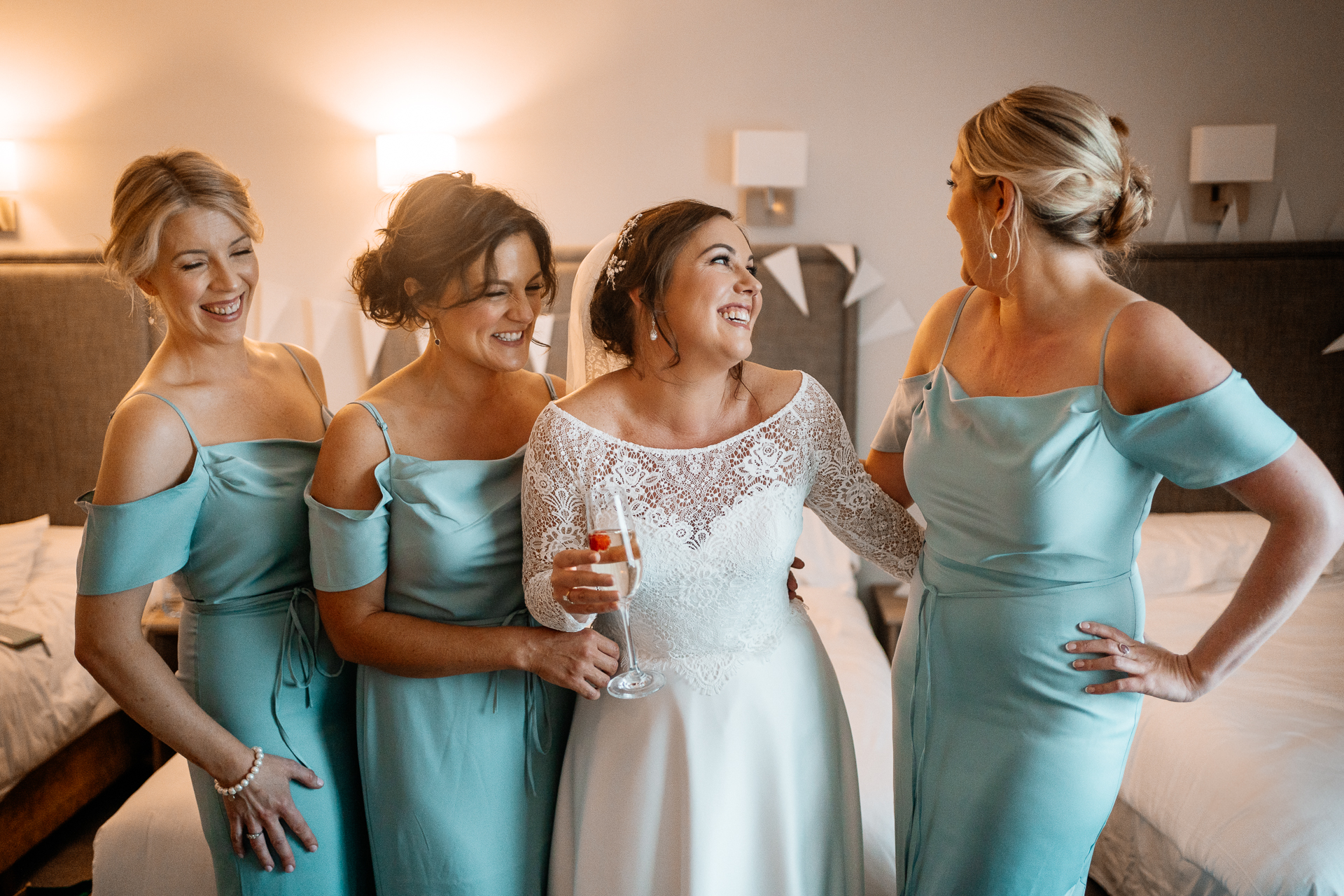 A group of women in dresses