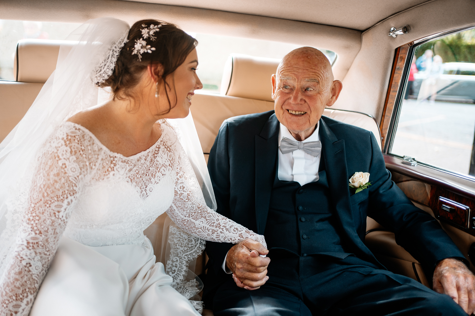 A man and woman in a car