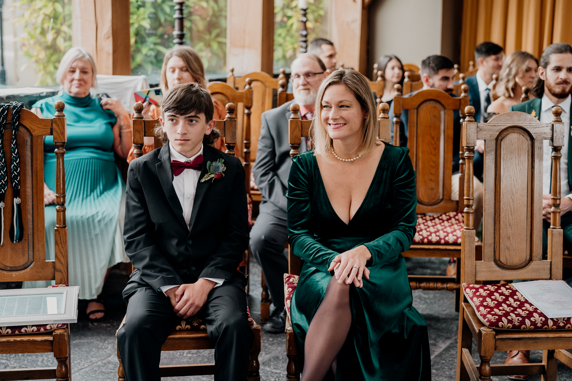 A man and woman sitting in chairs