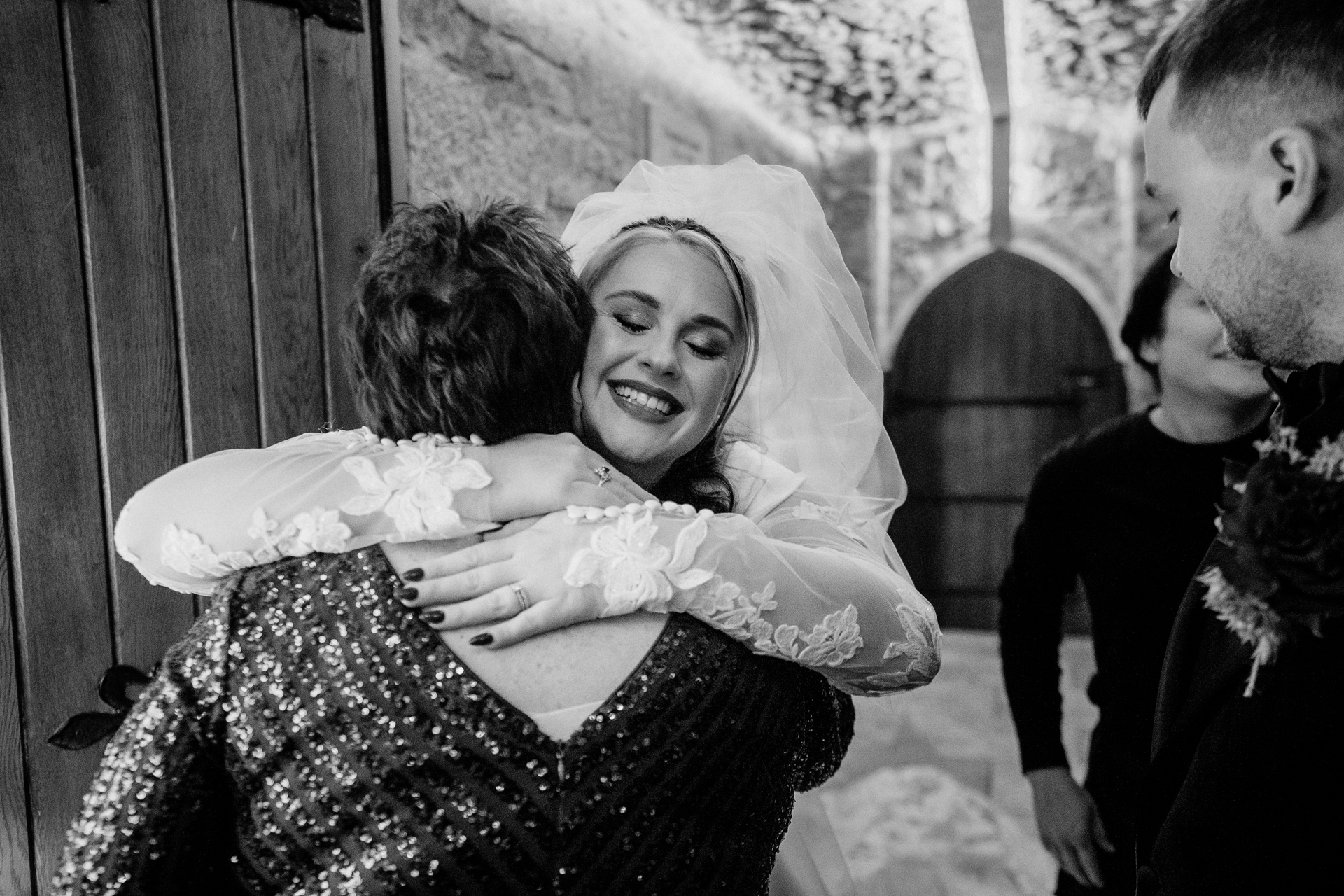 Wedding ceremony at Cloughan Castle, captured by Galway Wedding Photographer Wojciech Koza, highlighting the romantic setting and candid emotions.