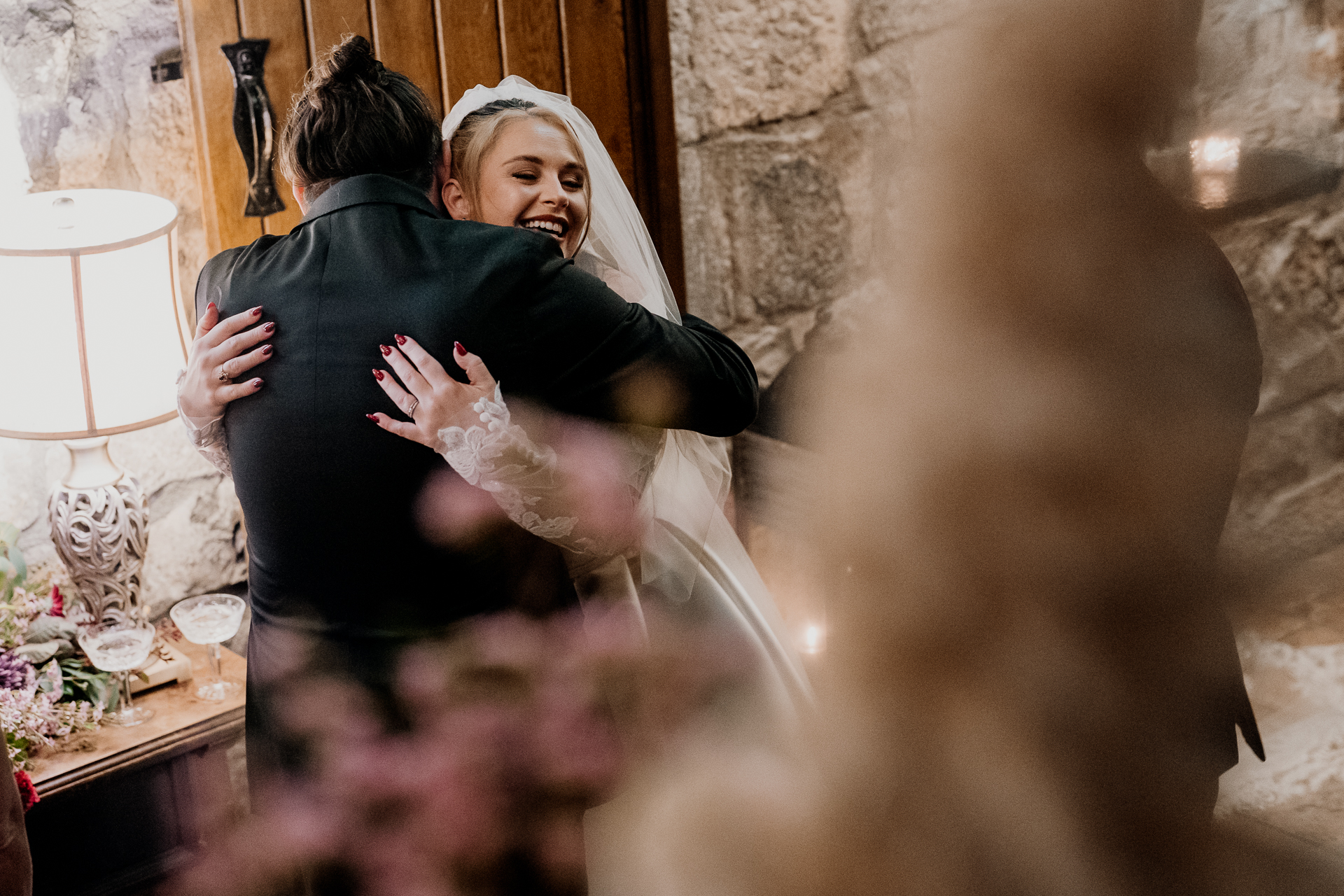 Wedding ceremony at Cloughan Castle, captured by Galway Wedding Photographer Wojciech Koza, highlighting the romantic setting and candid emotions.