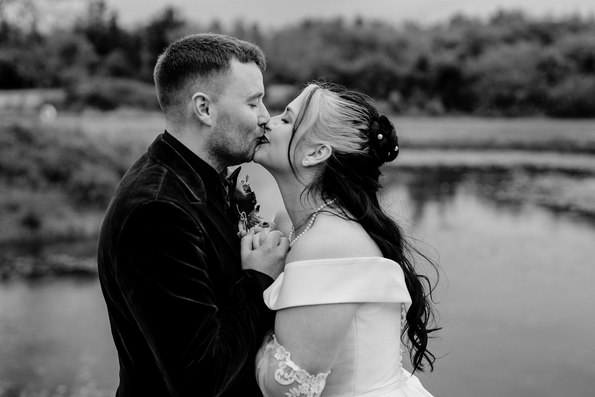 Romantic bride and groom portraits on the grounds of Cloughan Castle, captured by Galway Wedding Photographer Wojciech Koza.