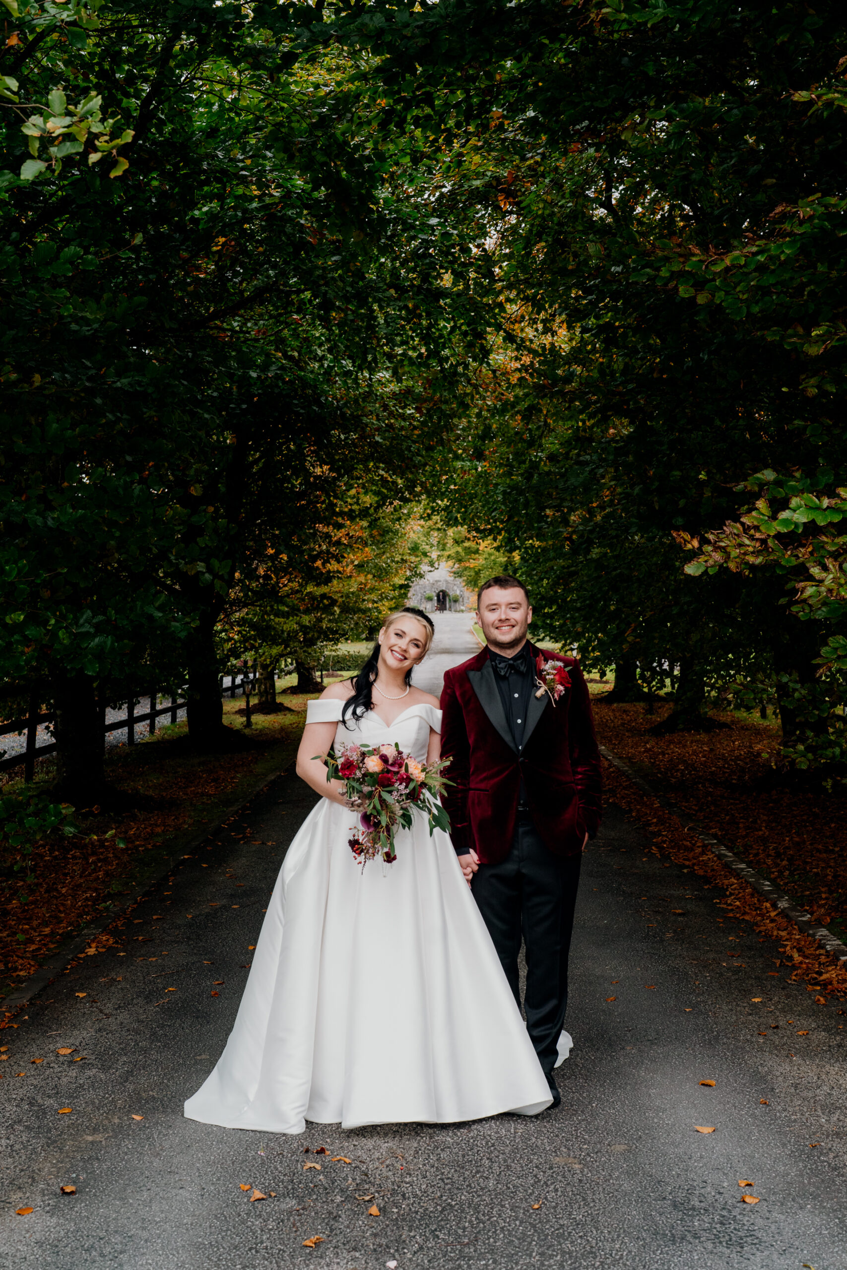 Romantic bride and groom portraits on the grounds of Cloughan Castle, captured by Galway Wedding Photographer Wojciech Koza.