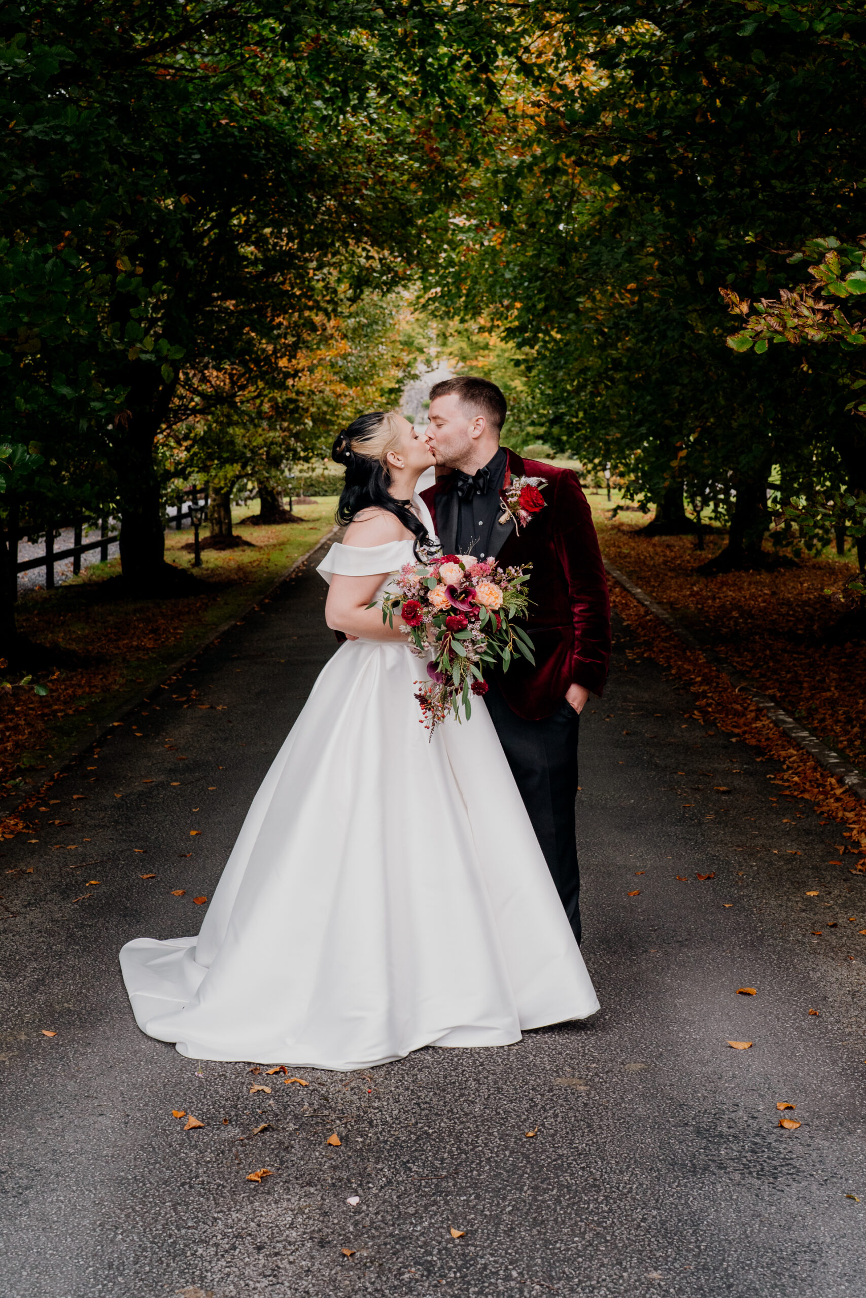 Romantic bride and groom portraits on the grounds of Cloughan Castle, captured by Galway Wedding Photographer Wojciech Koza.