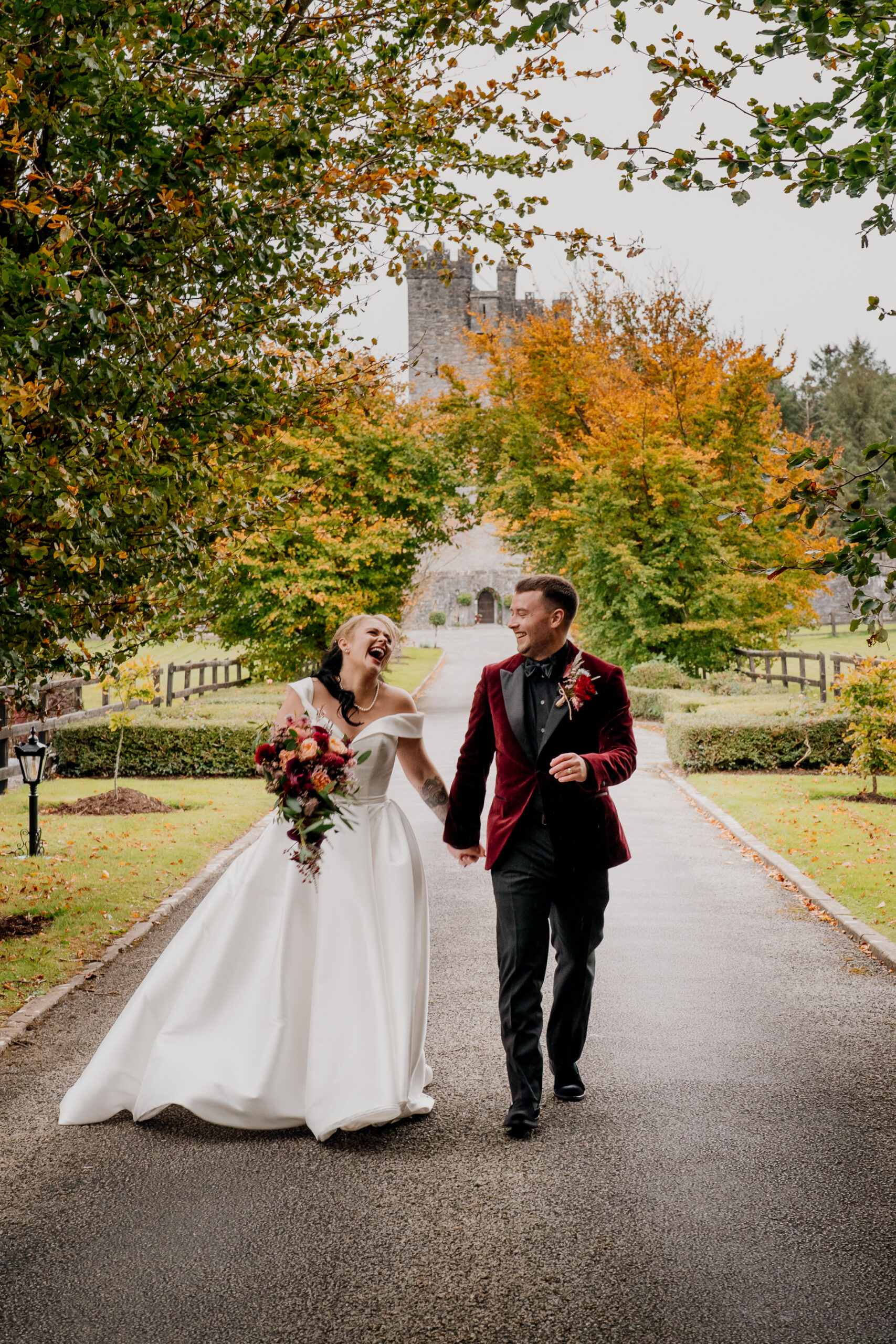 Romantic bride and groom portraits on the grounds of Cloughan Castle, captured by Galway Wedding Photographer Wojciech Koza.