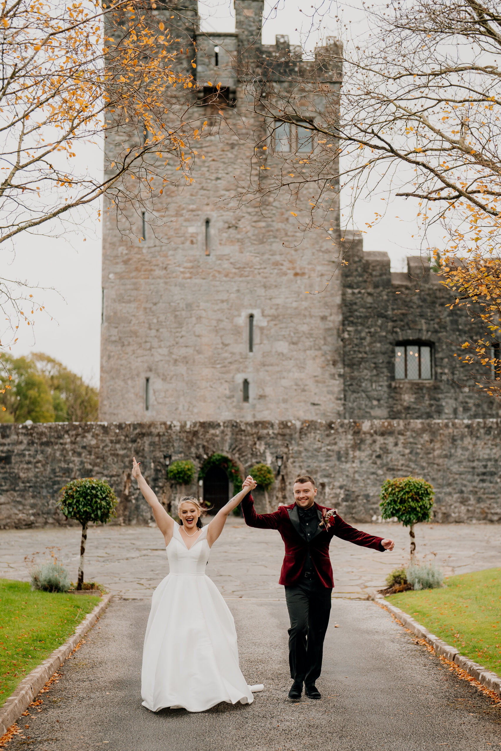 Romantic bride and groom portraits on the grounds of Cloughan Castle, captured by Galway Wedding Photographer Wojciech Koza.