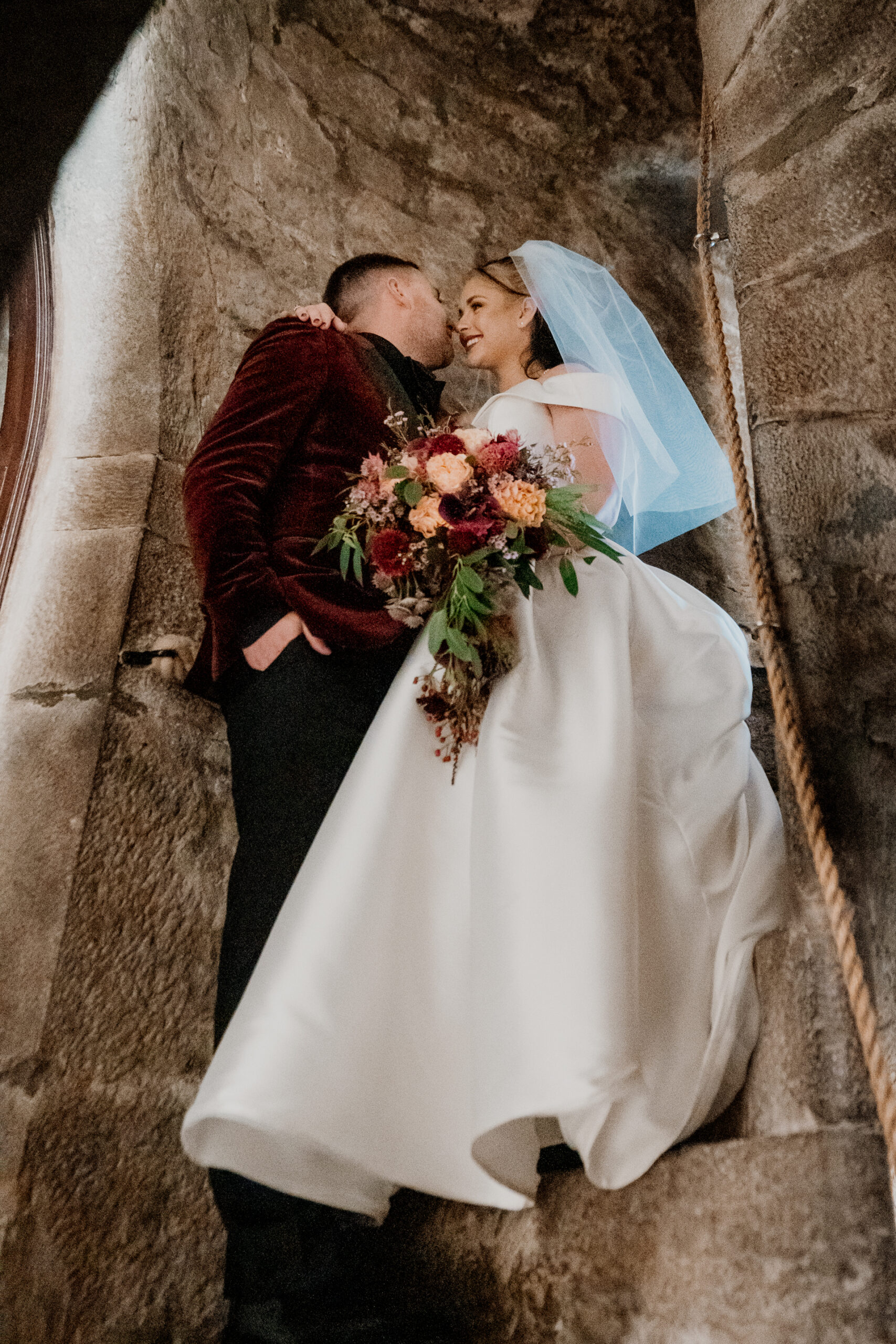 Romantic bride and groom portraits on the grounds of Cloughan Castle, captured by Galway Wedding Photographer Wojciech Koza.