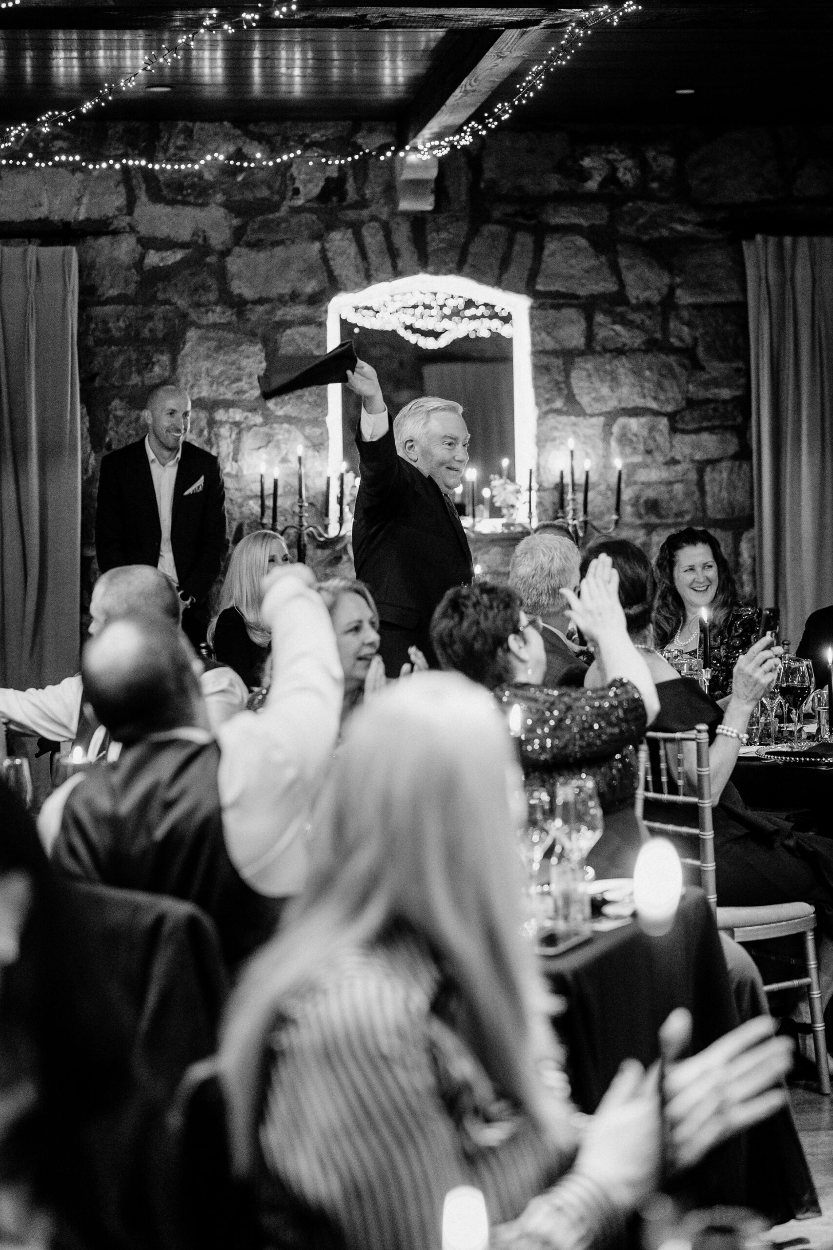 Emotional wedding speeches during the reception at Cloughan Castle, photographed by Galway Wedding Photographer Wojciech Koza.