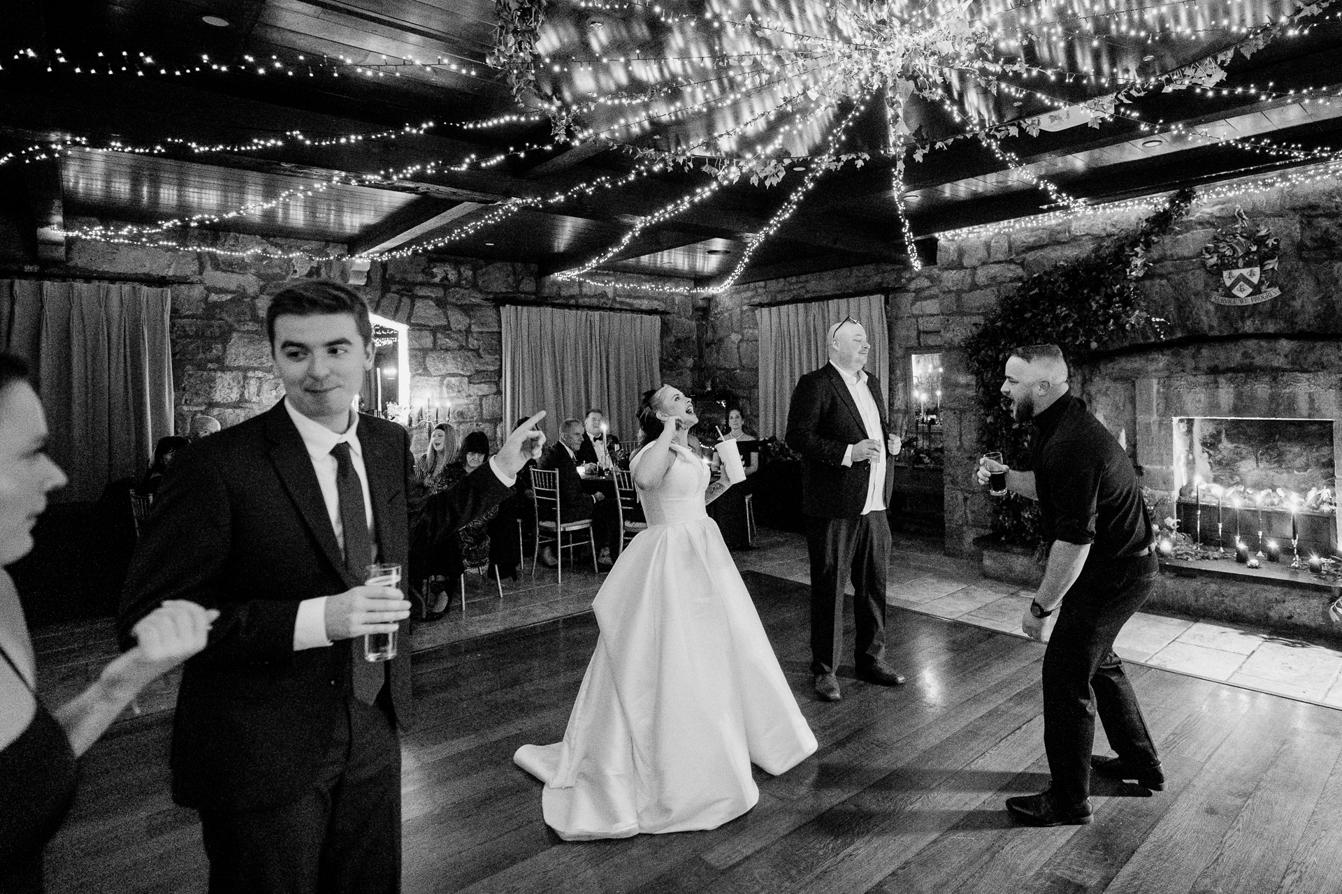 Bride and groom enjoying their first dance at Cloughan Castle, captured by Galway Wedding Photographer Wojciech Koza.