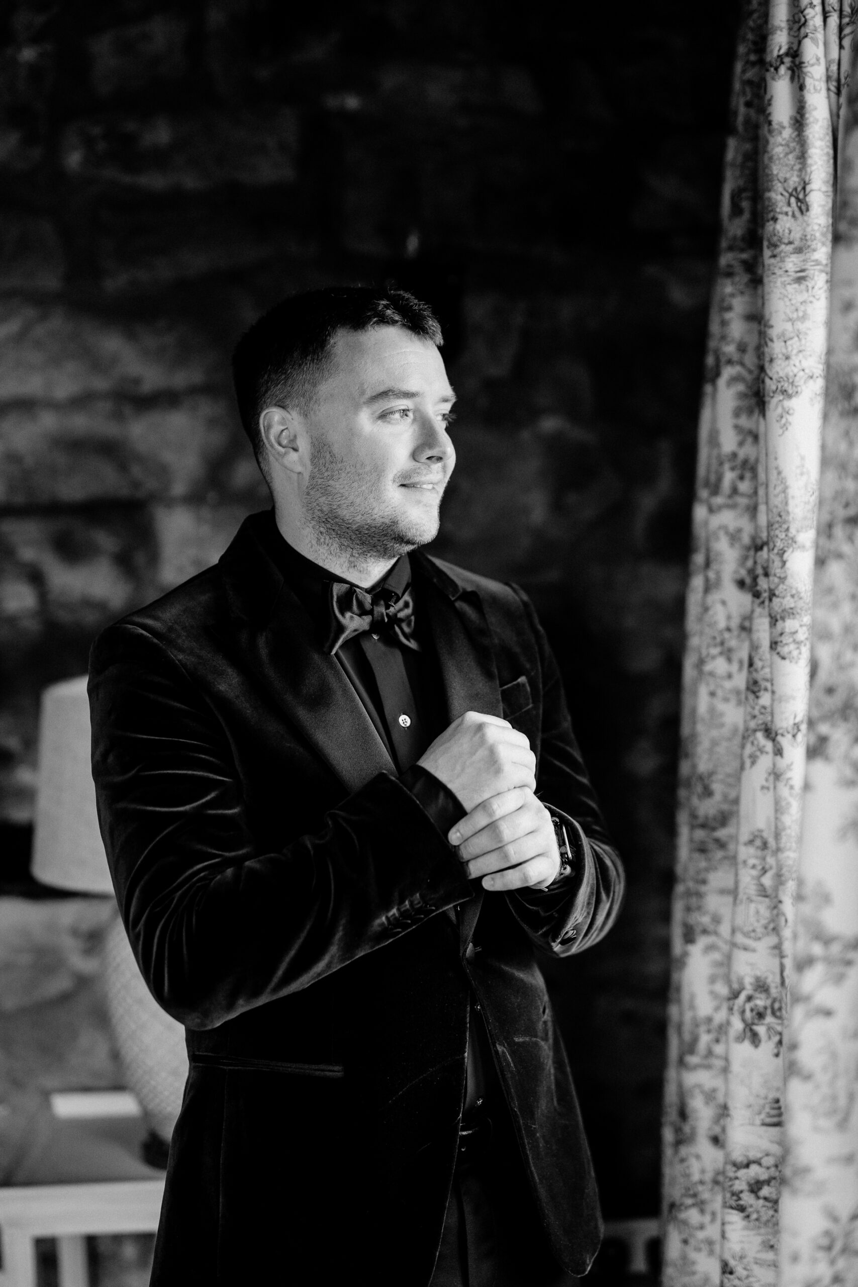 Bride and groom preparations at Cloughan Castle, beautifully captured by Galway Wedding Photographer Wojciech Koza.