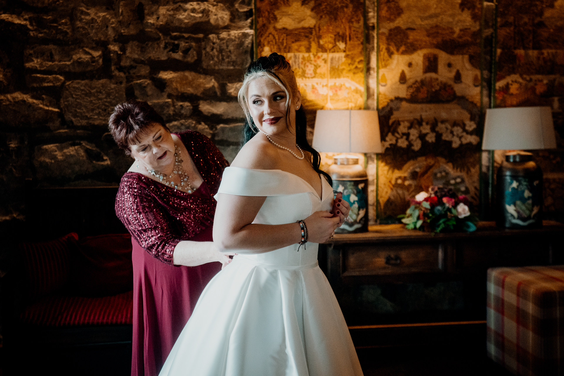 Bride and groom preparations at Cloughan Castle, beautifully captured by Galway Wedding Photographer Wojciech Koza.