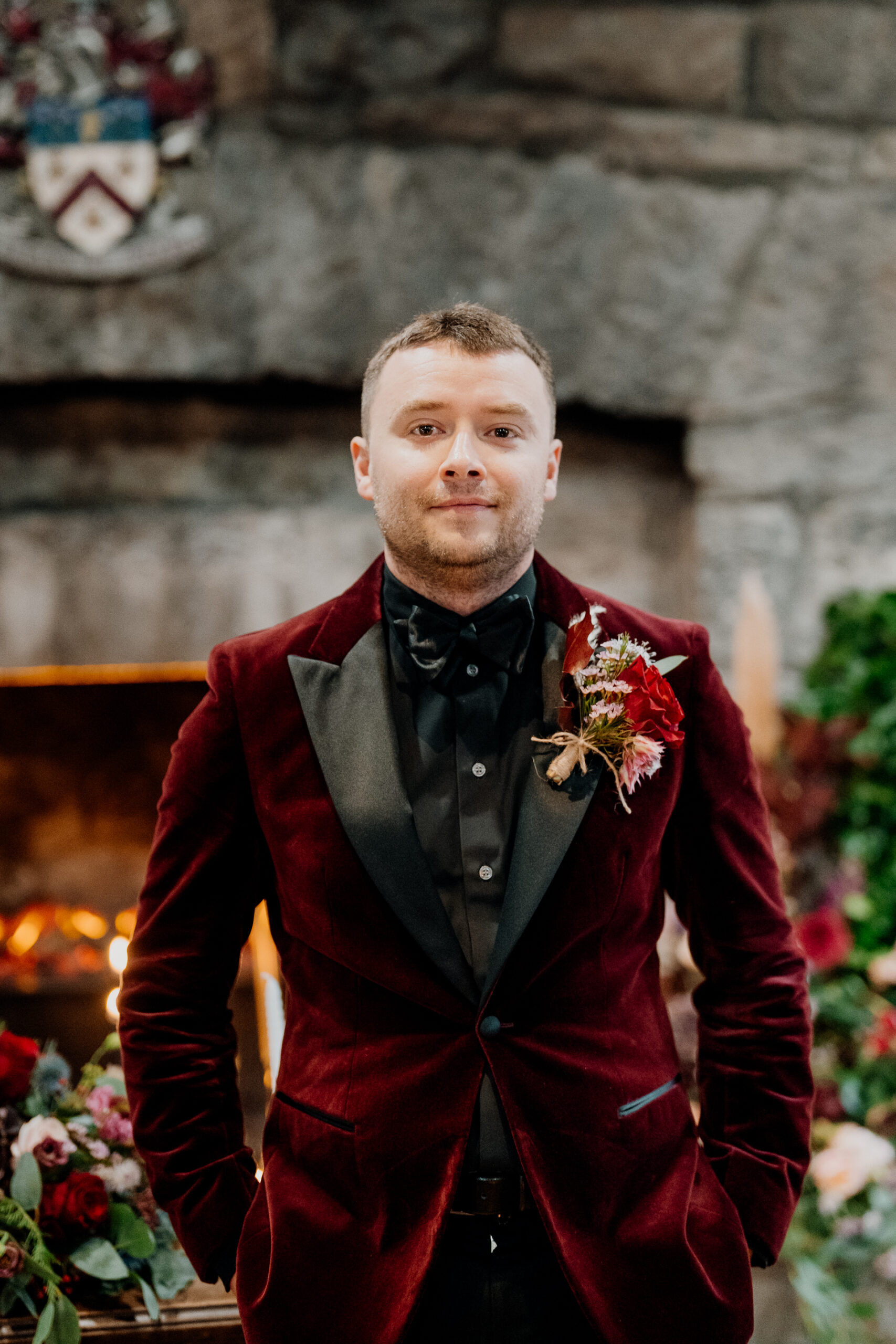 Wedding ceremony at Cloughan Castle, captured by Galway Wedding Photographer Wojciech Koza, highlighting the romantic setting and candid emotions.