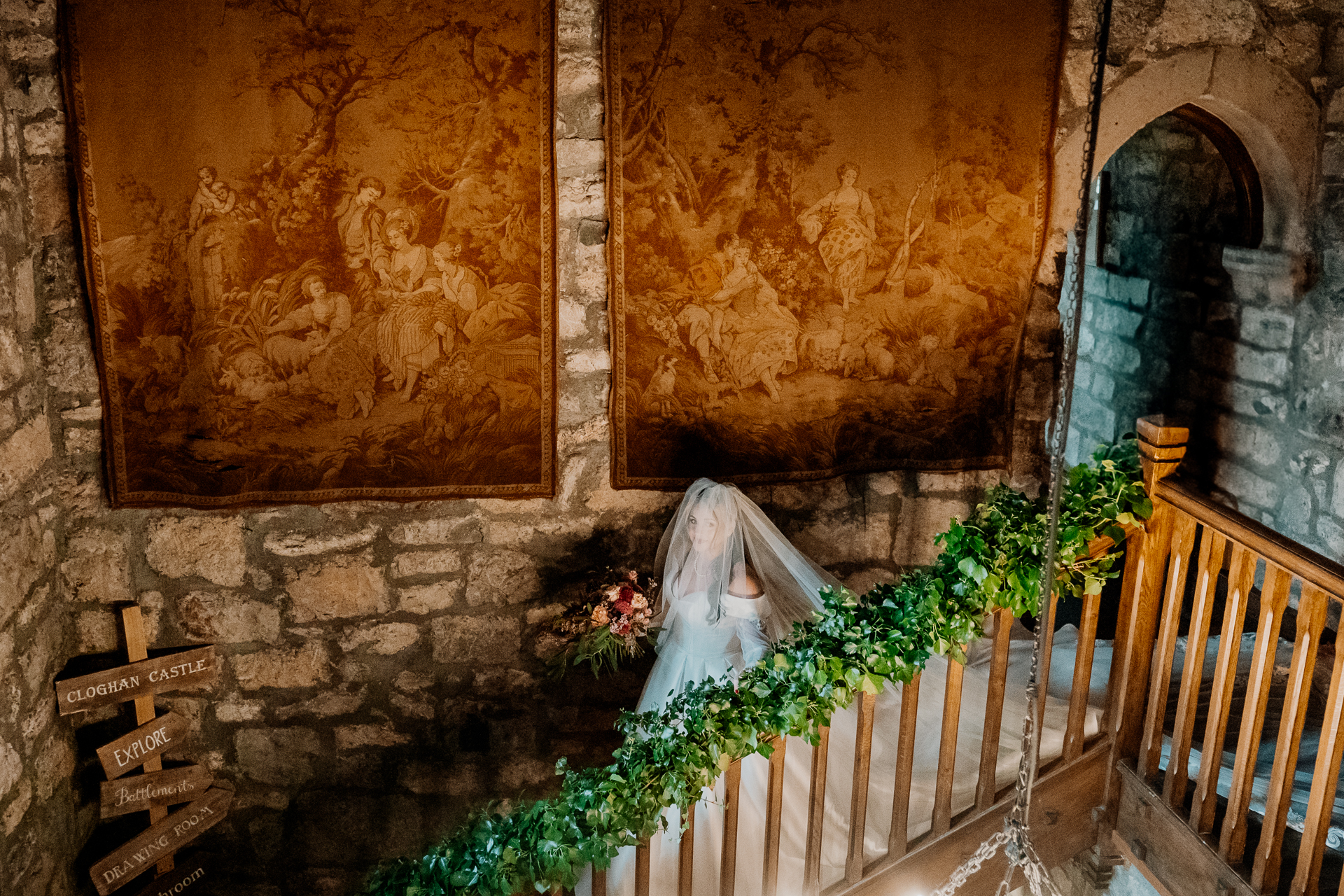 Wedding ceremony at Cloughan Castle, captured by Galway Wedding Photographer Wojciech Koza, highlighting the romantic setting and candid emotions.