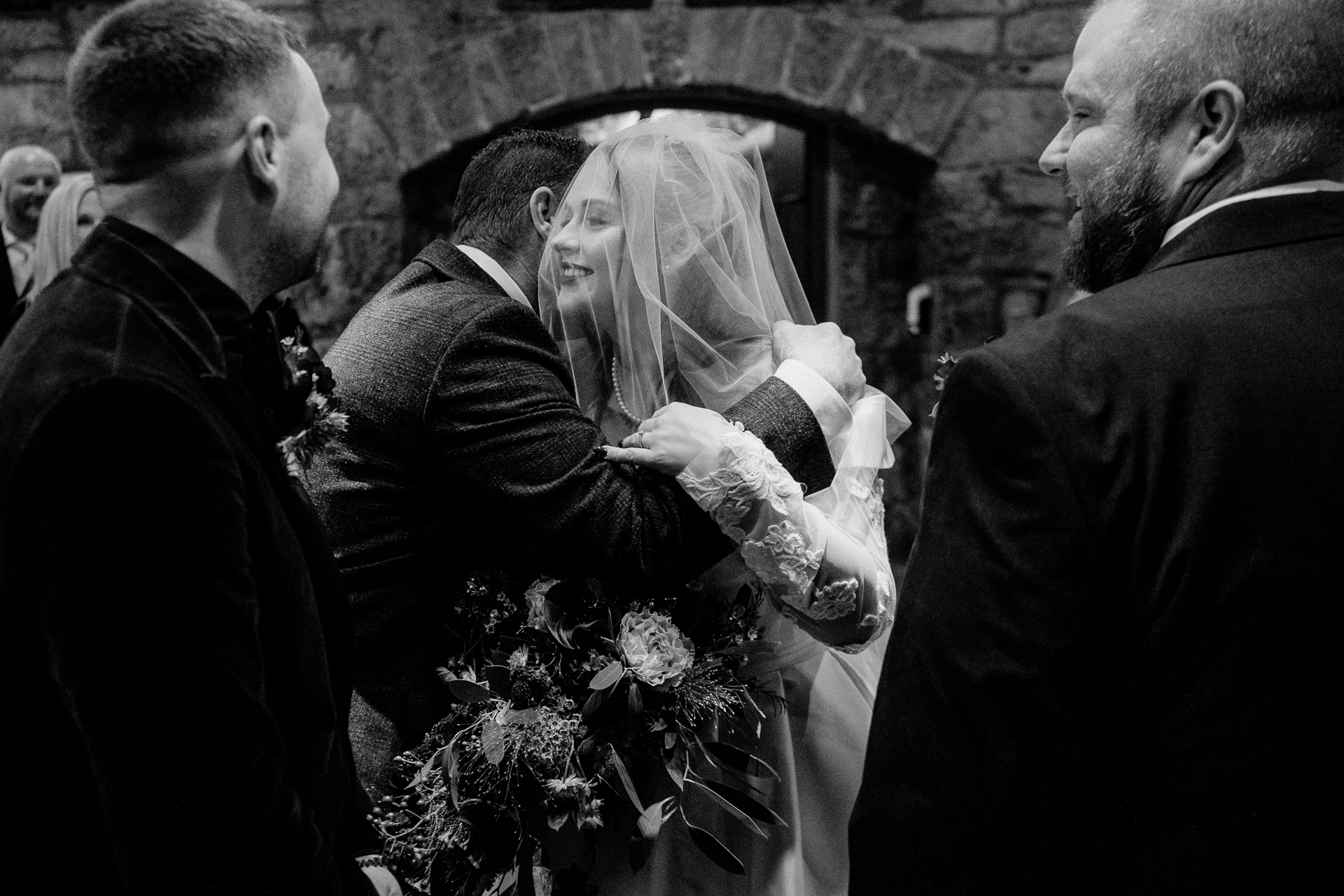 Wedding ceremony at Cloughan Castle, captured by Galway Wedding Photographer Wojciech Koza, highlighting the romantic setting and candid emotions.