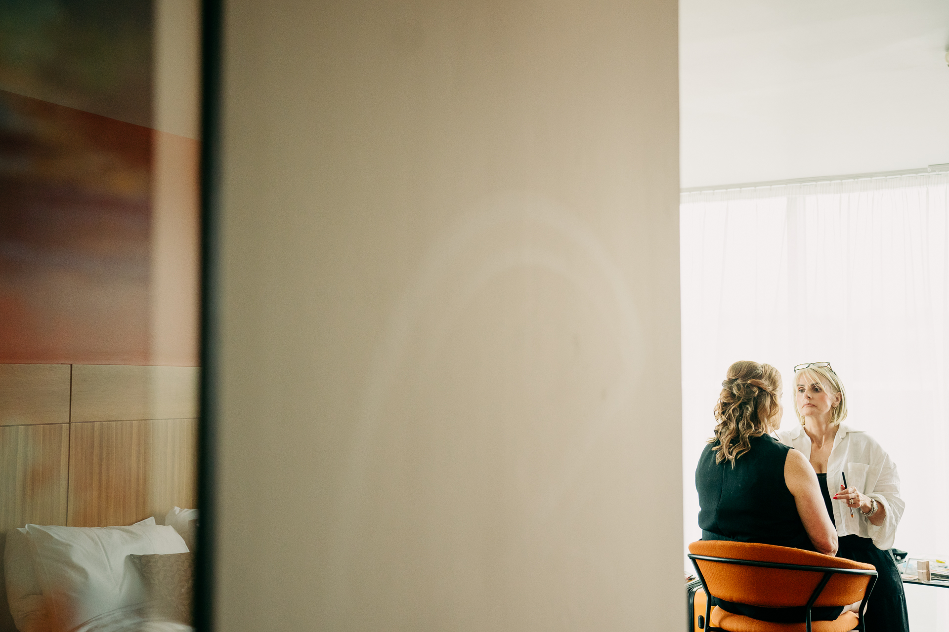 A woman looking at a woman