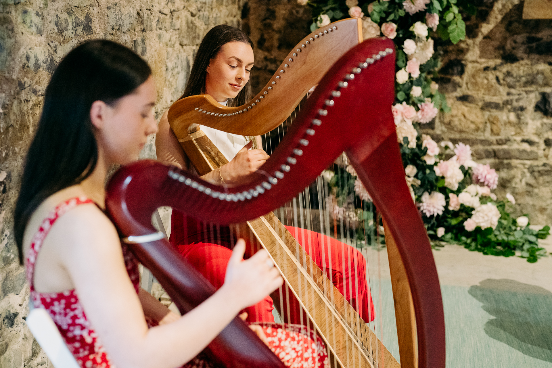 A person playing a cello