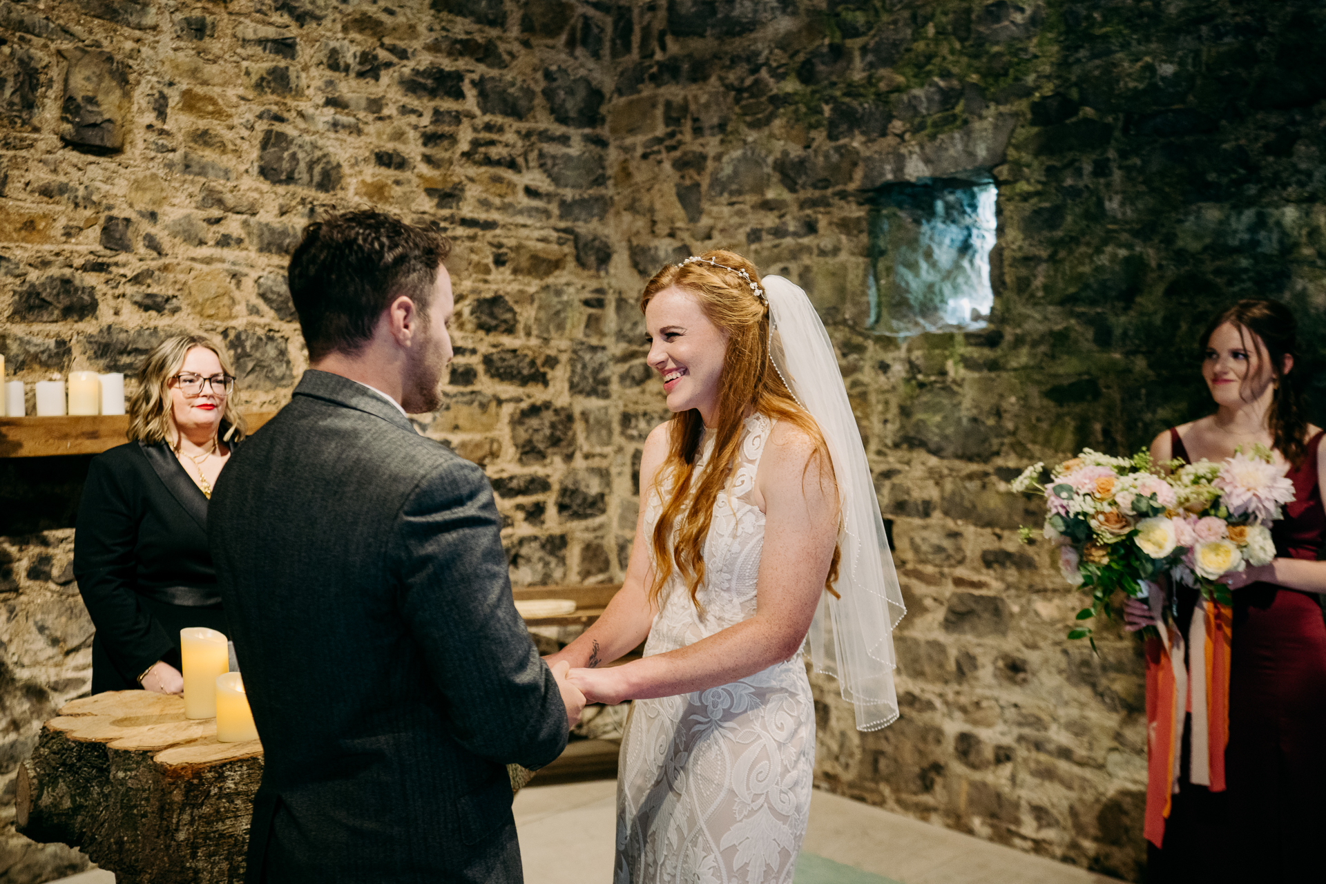 A man and woman holding hands