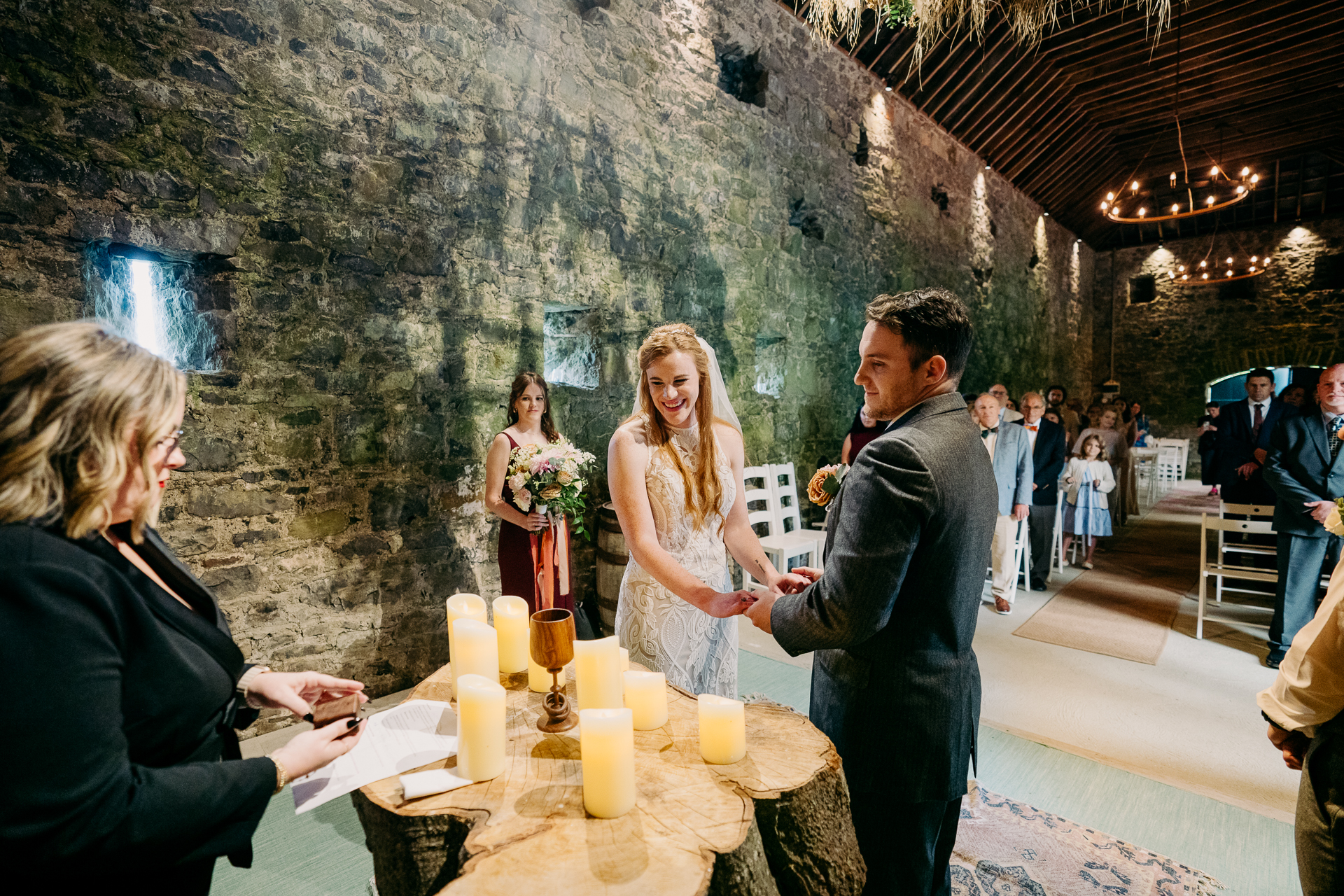 A man and woman at a wedding