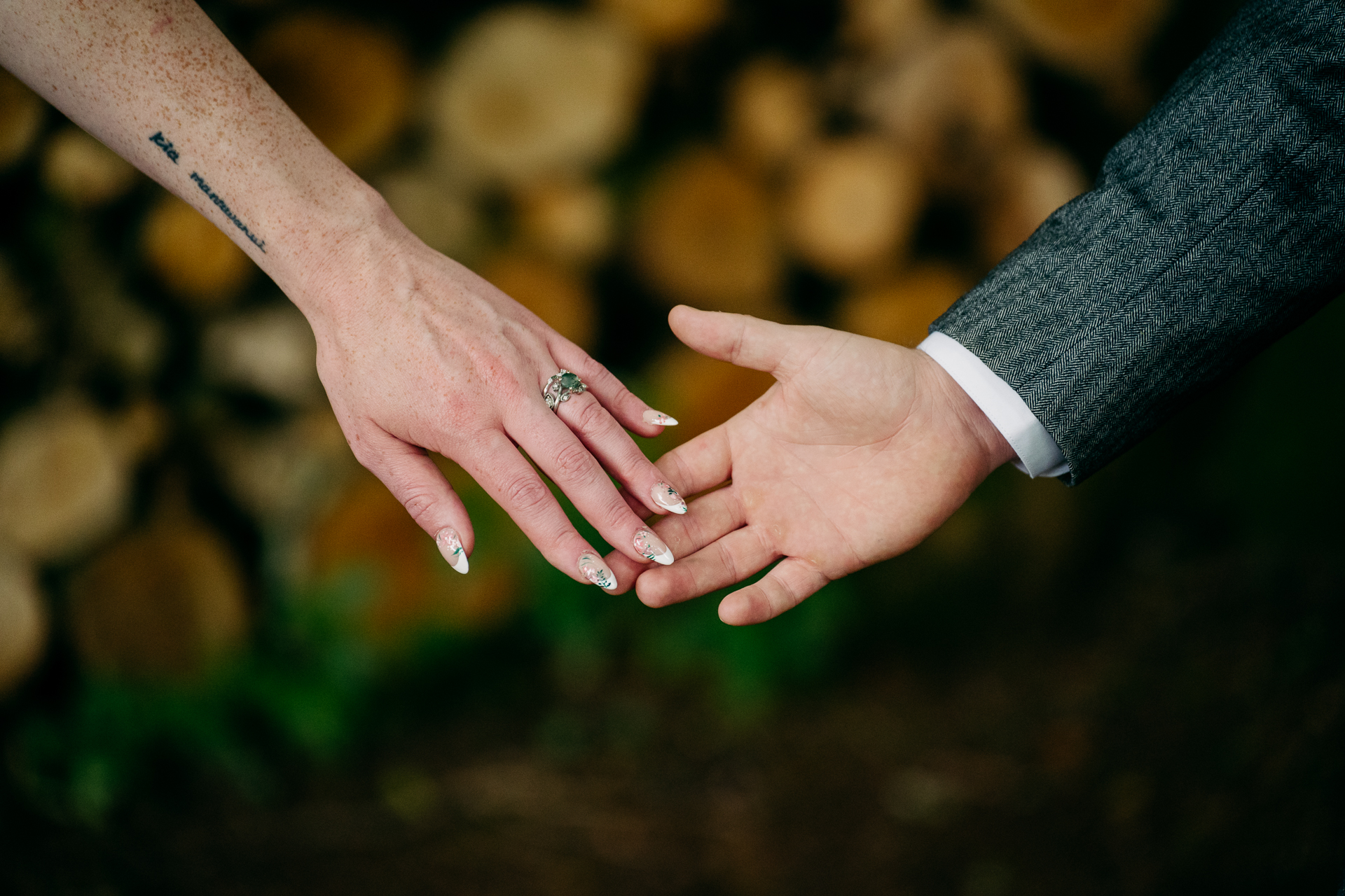 A couple of hands holding each other