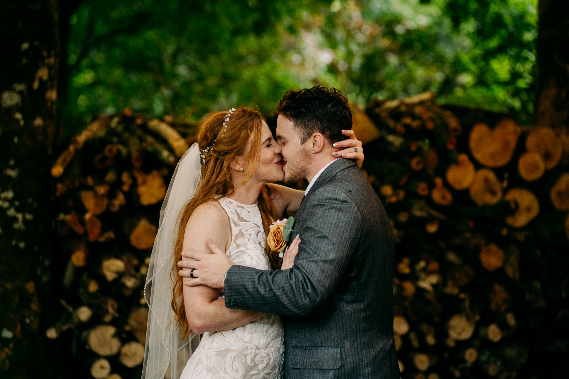 A man and woman kissing