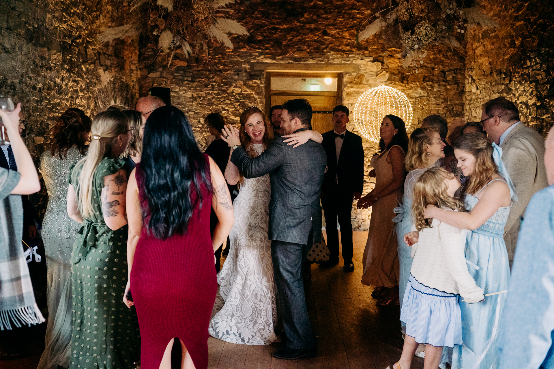 A group of people dancing