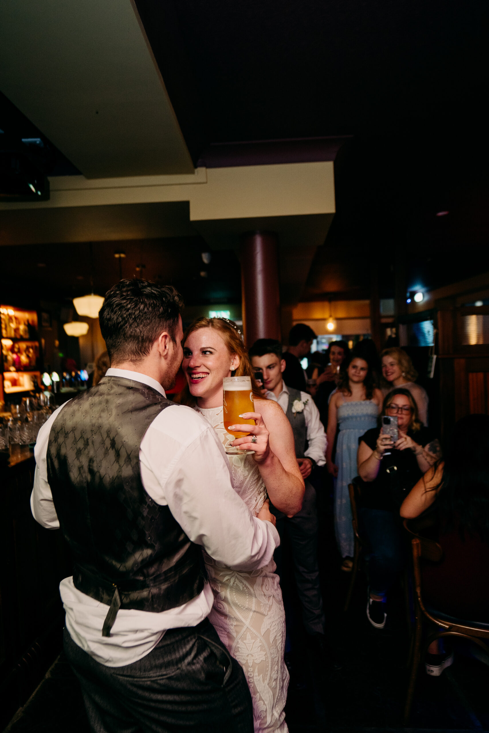 A man and woman dancing