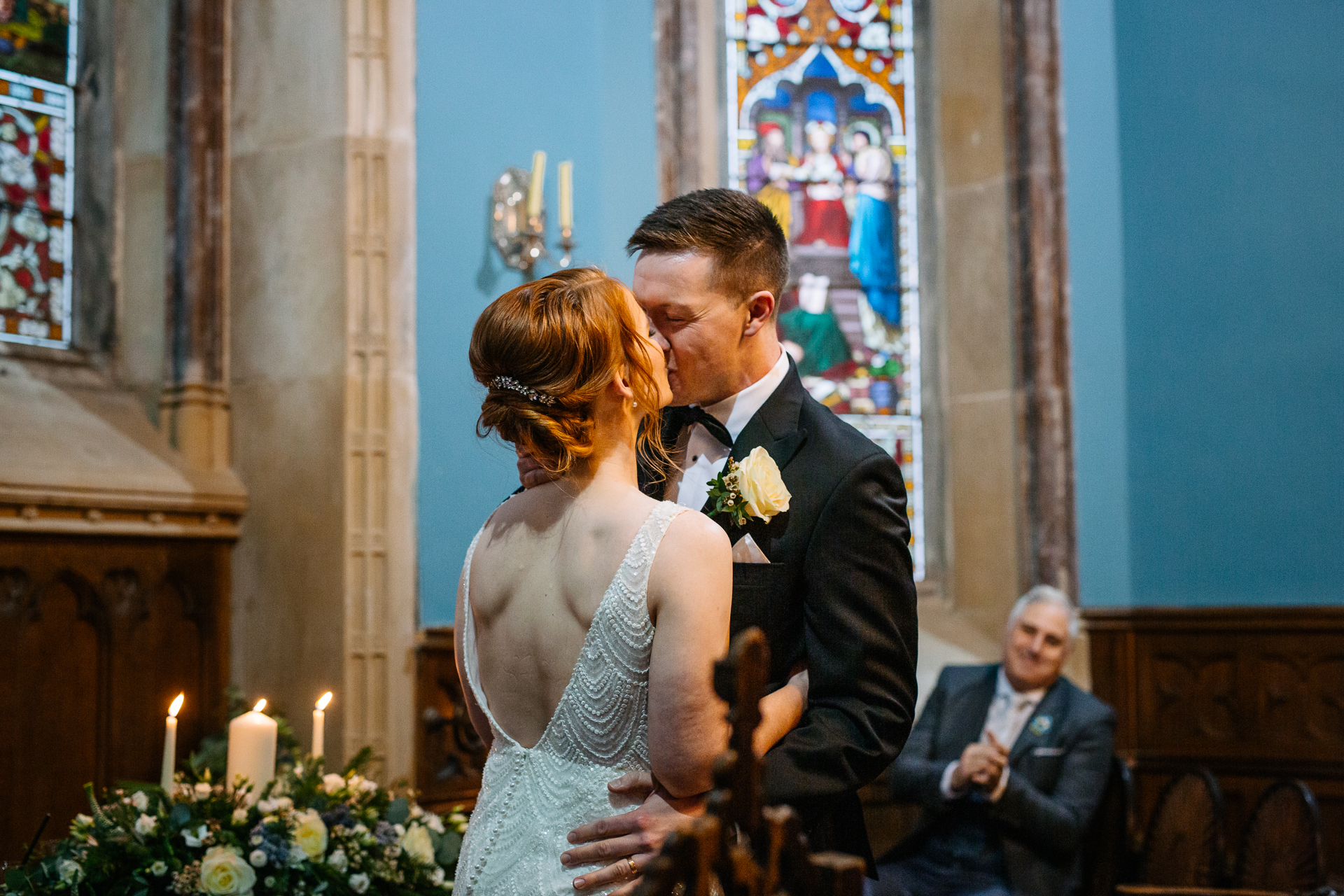 A man and woman kissing