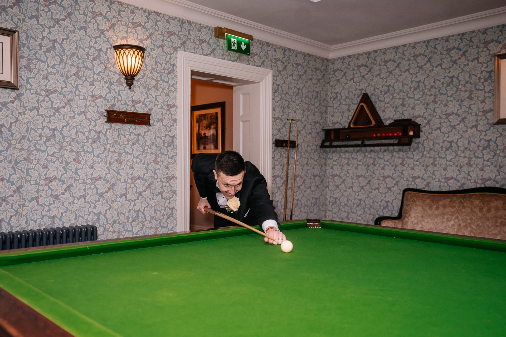 A person playing pool