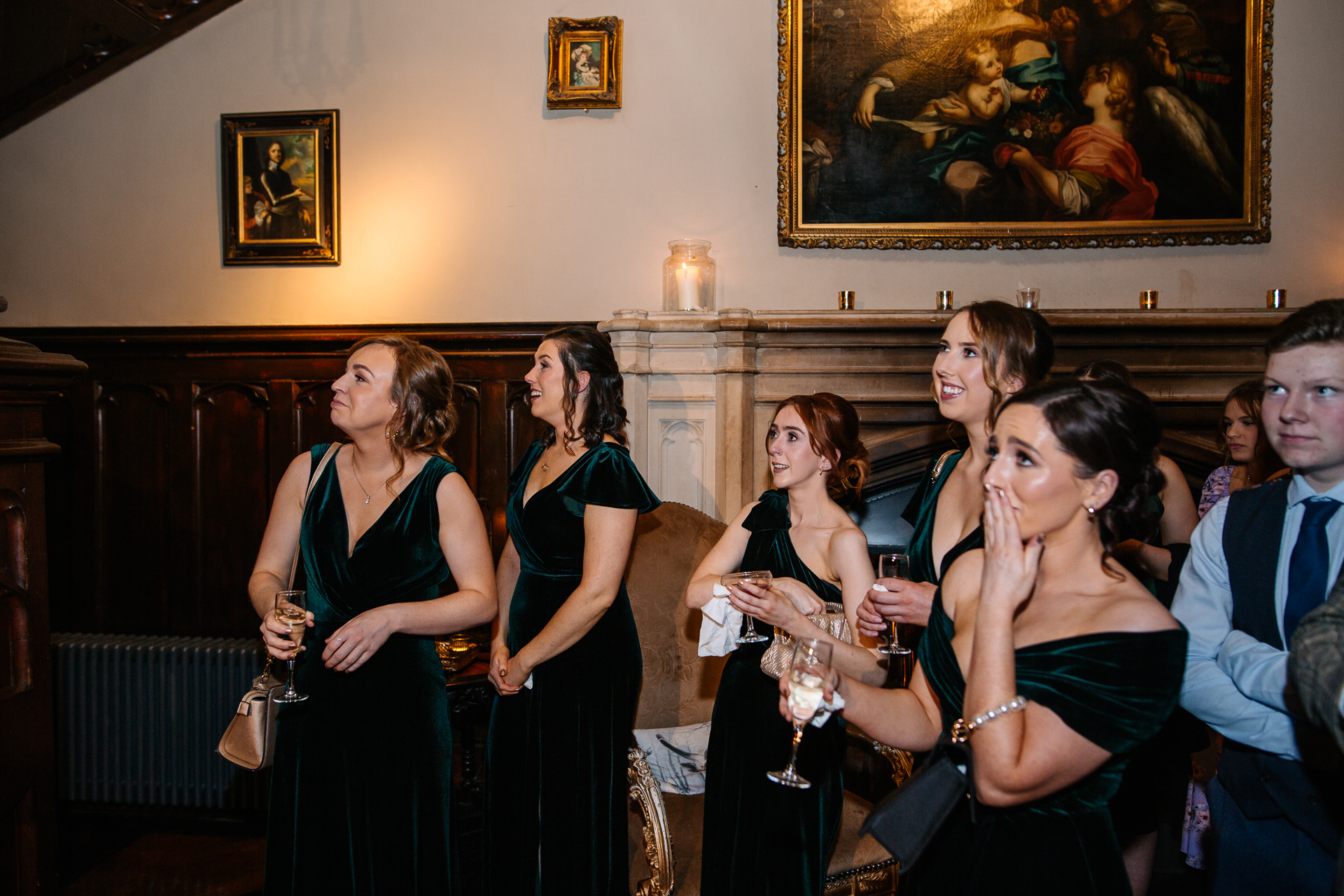 A group of people drinking wine