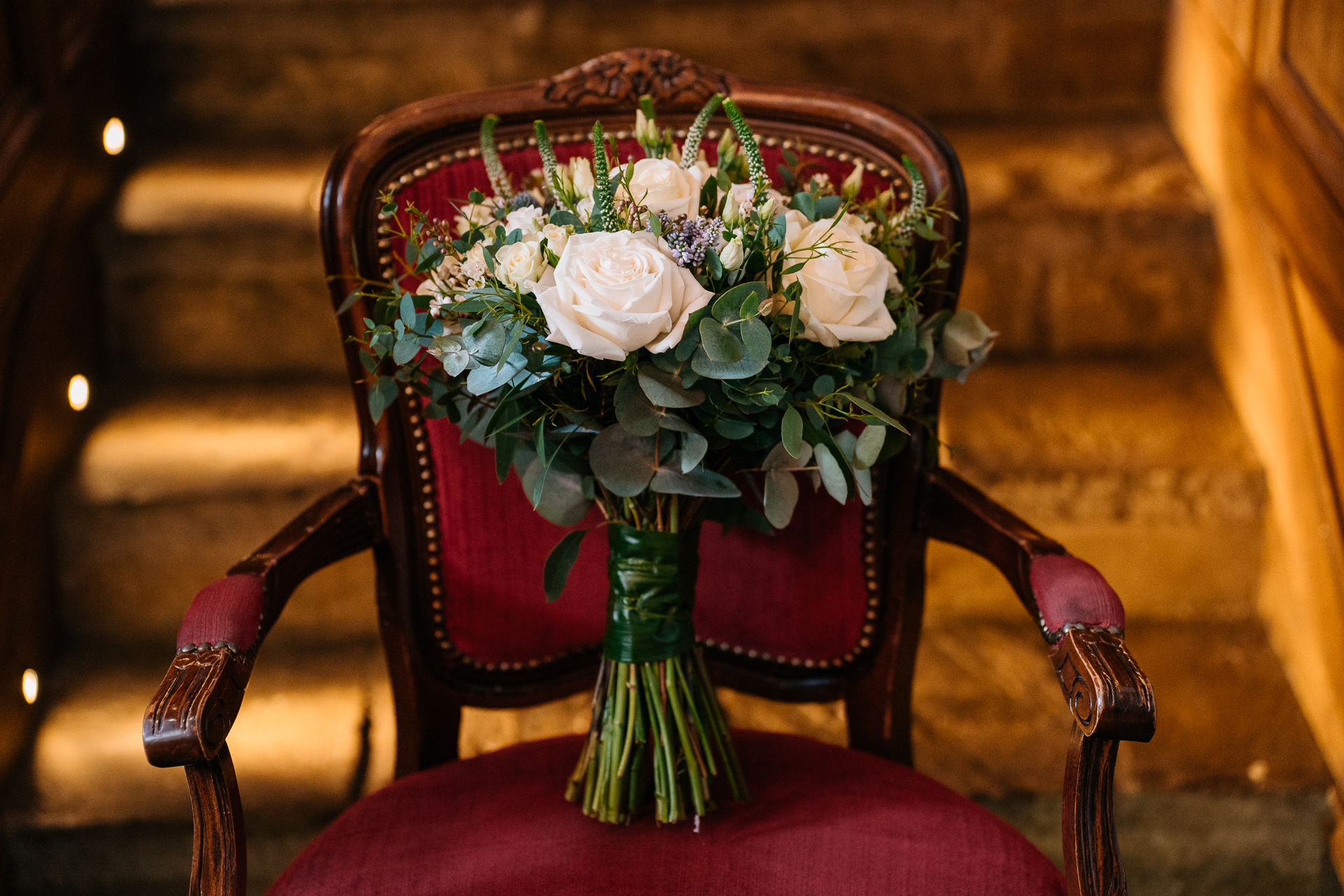 A vase with white flowers