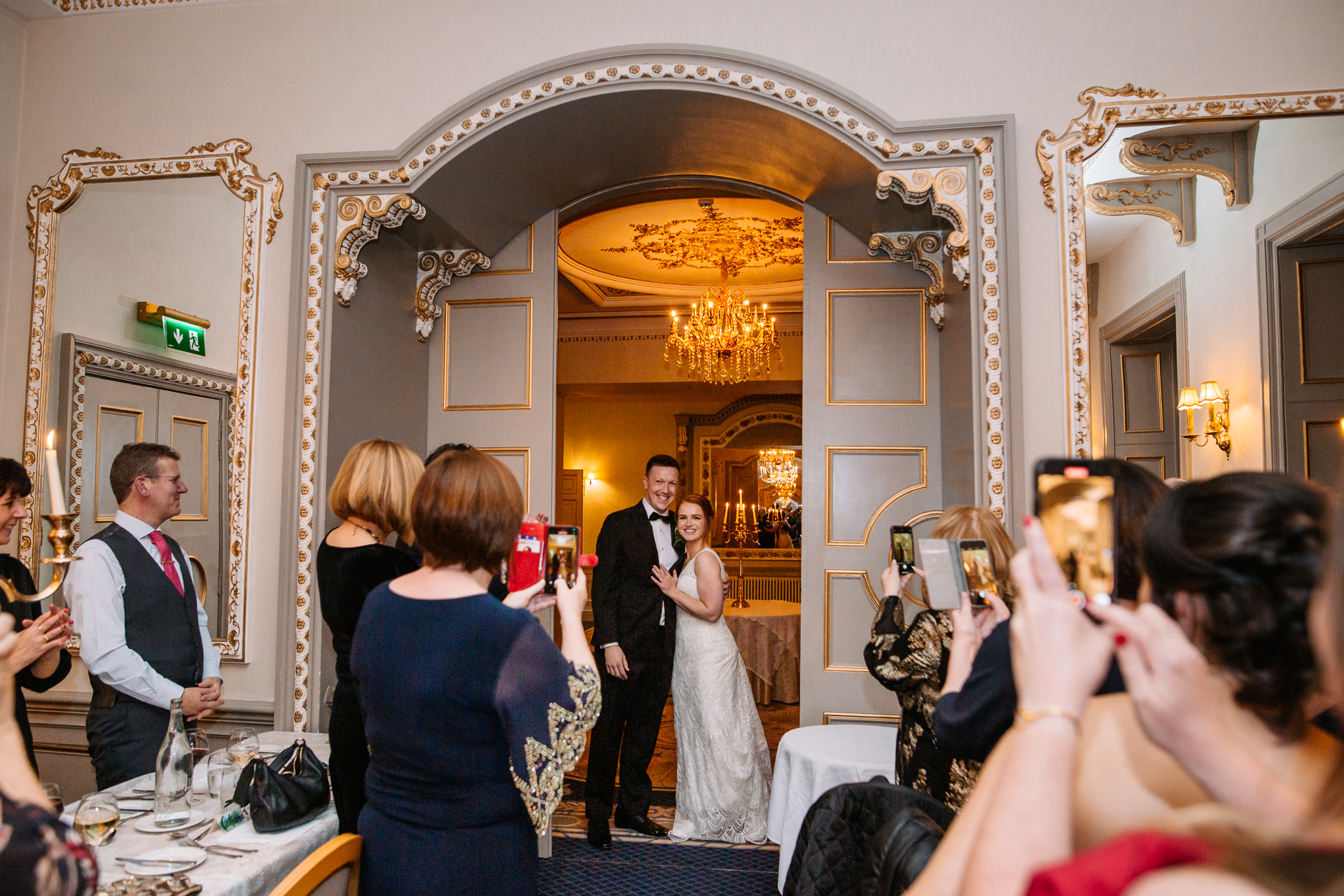 A bride and groom at a wedding