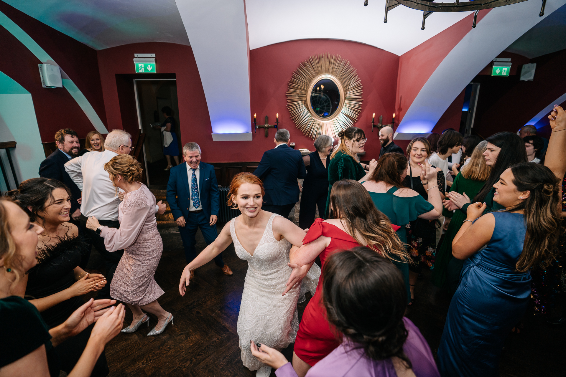 A group of people dancing