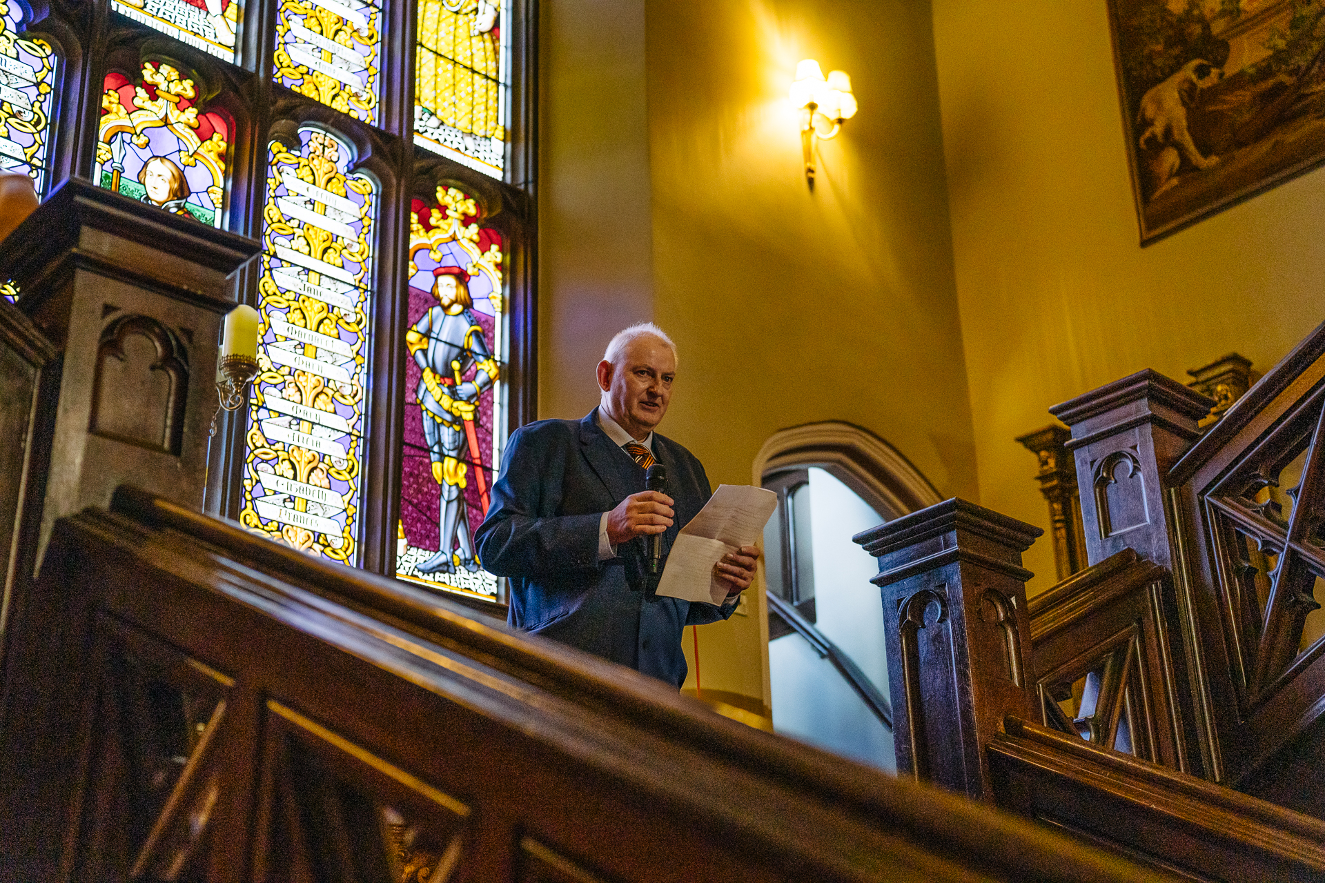 Wedding speeches during a same-sex wedding reception at Markree Castle, Ireland, featuring emotional and joyful moments shared by family and friends