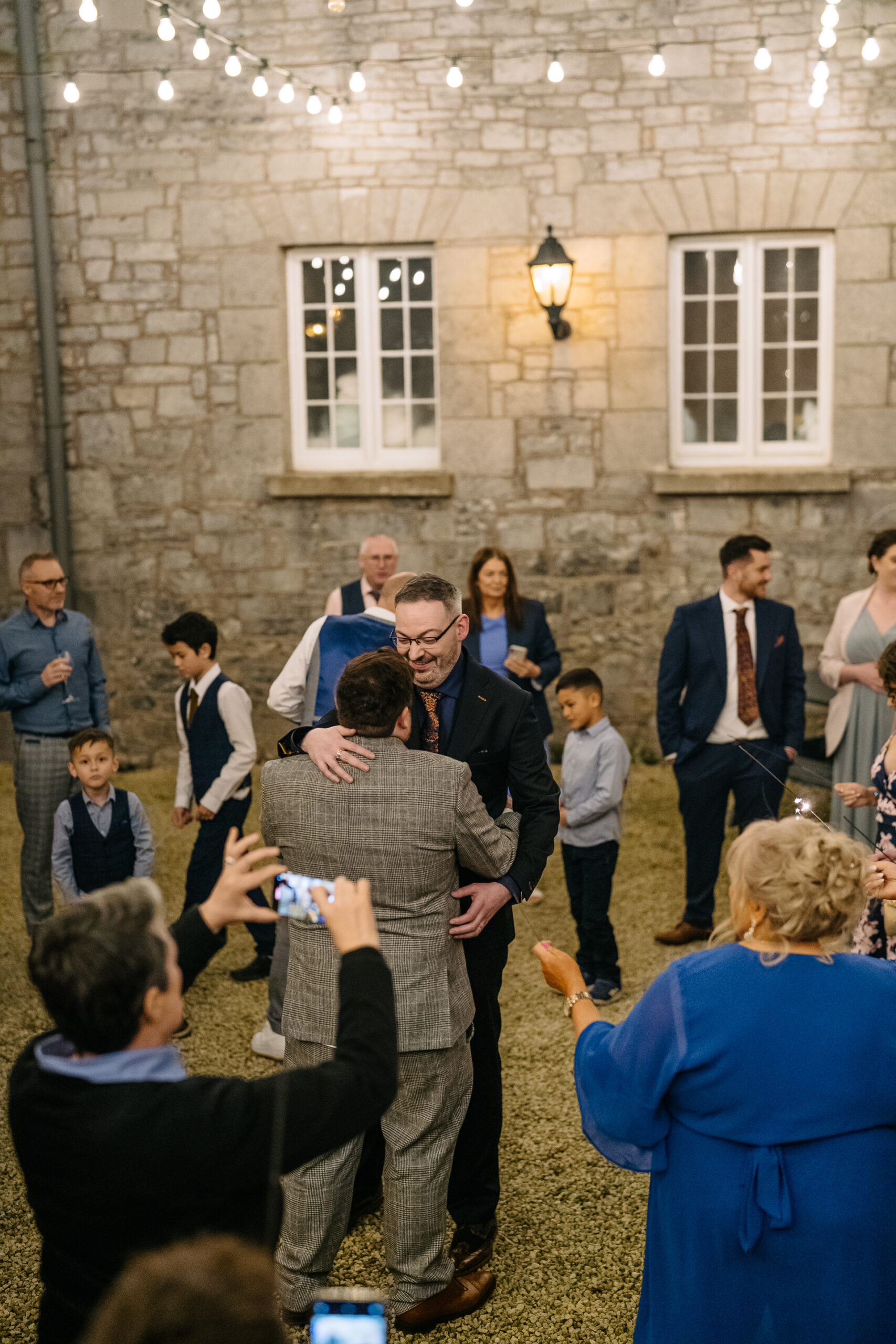 Two grooms sharing their romantic first dance, followed by a lively wedding party at Markree Castle, Ireland