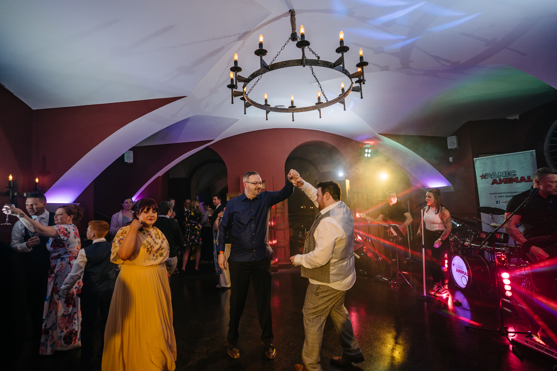 Two grooms sharing their romantic first dance, followed by a lively wedding party at Markree Castle, Ireland