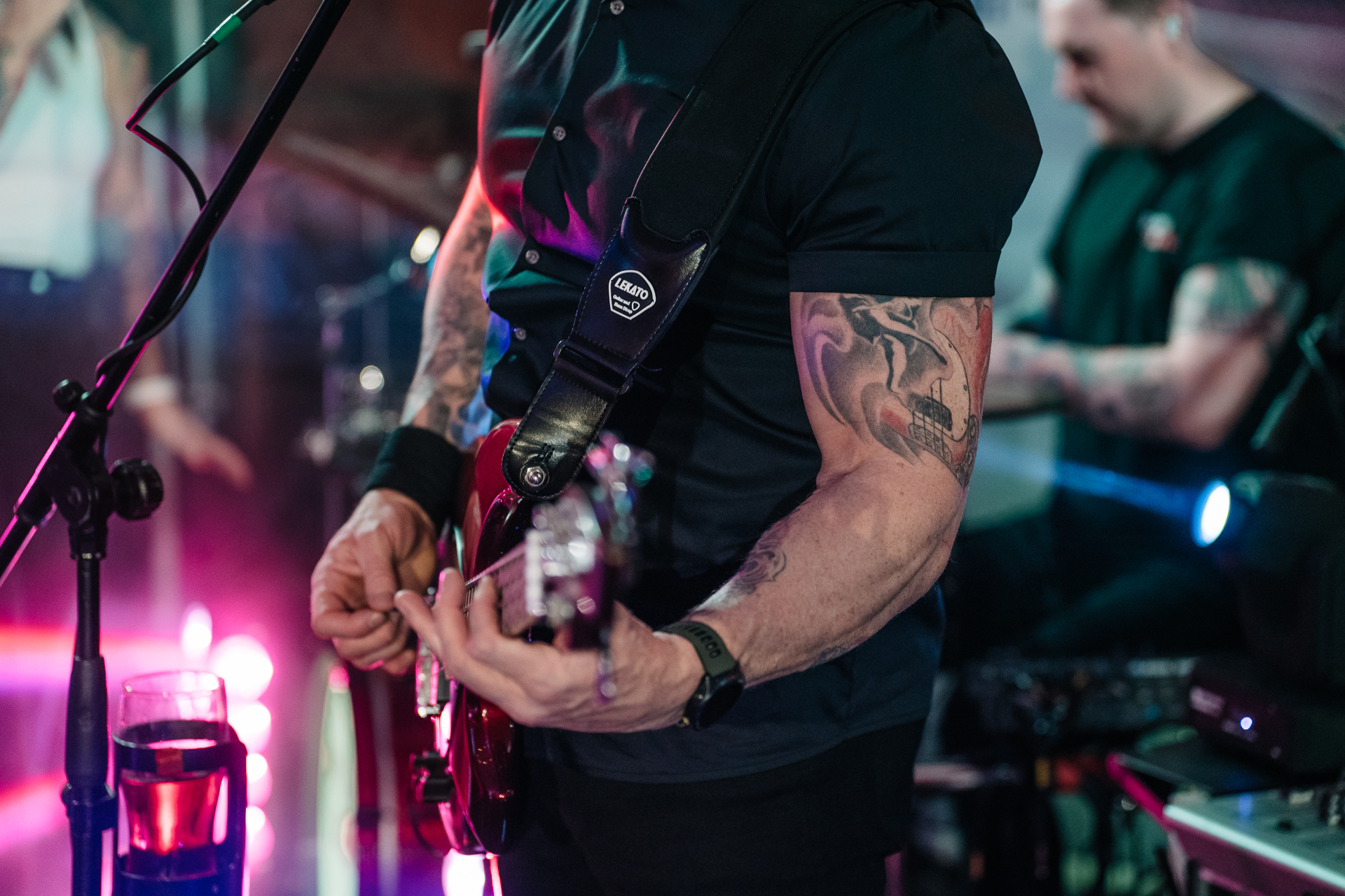 A live band performing during the LGBT wedding reception at Markree Castle, Ireland, creating a vibrant and joyful atmosphere.