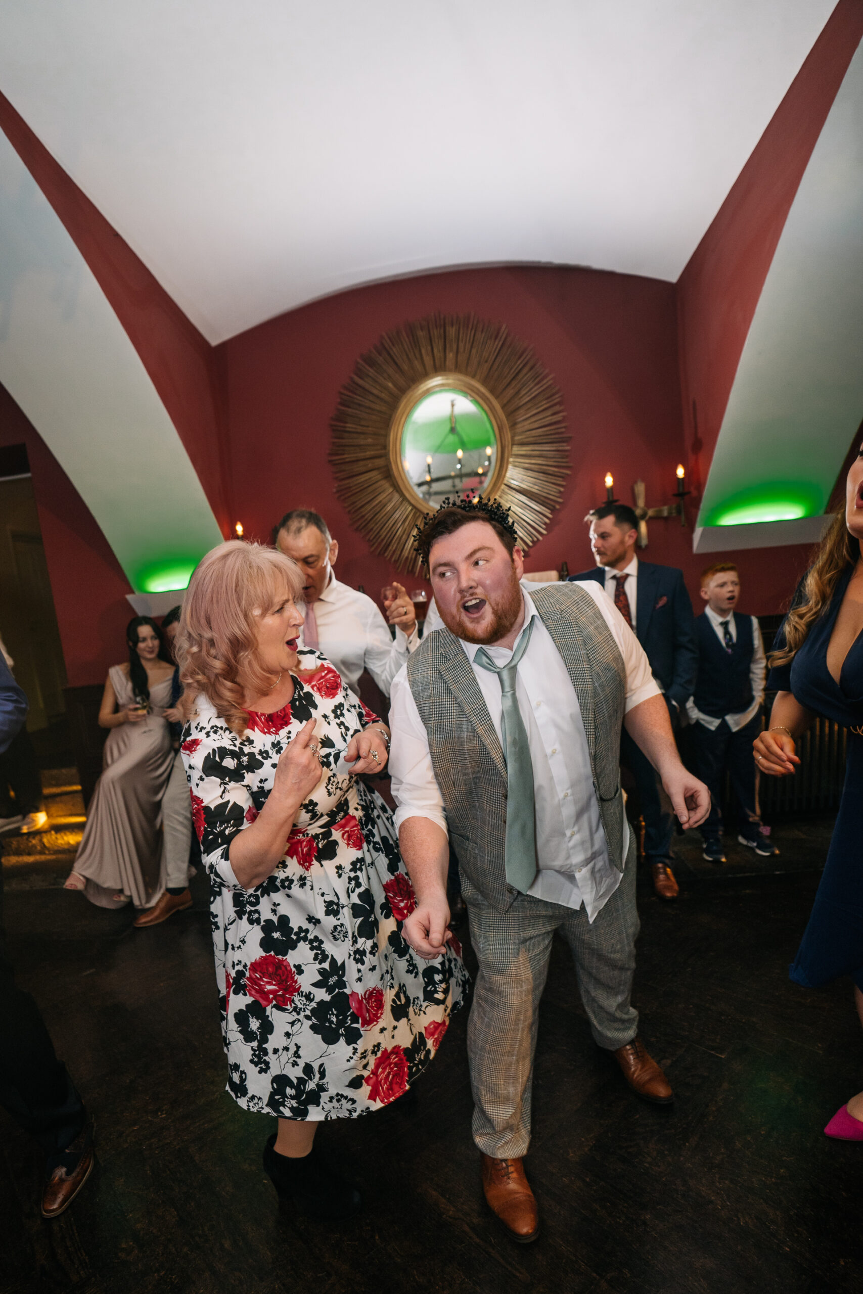 Two grooms sharing their romantic first dance, followed by a lively wedding party at Markree Castle, Ireland