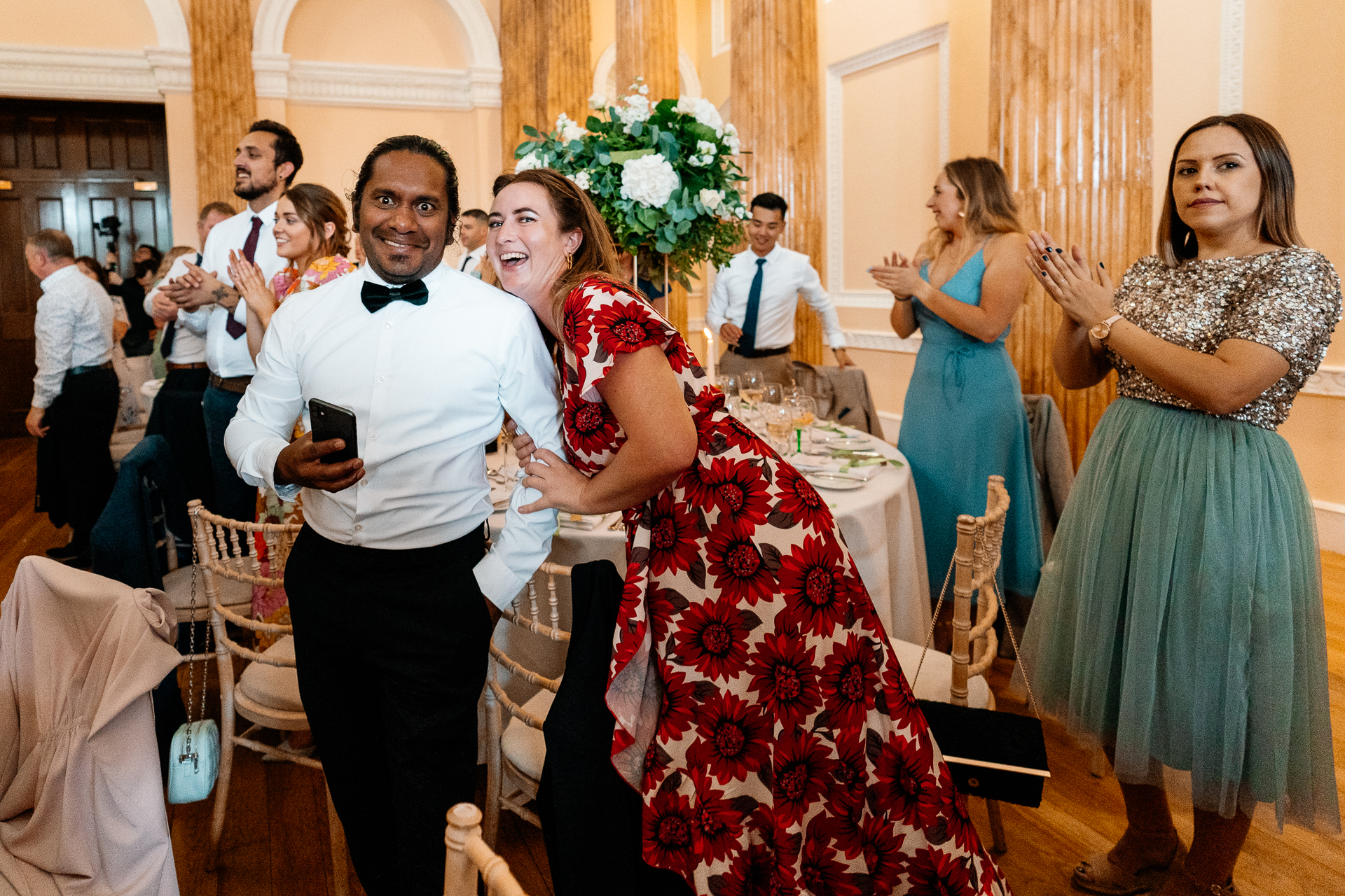 A man and woman dancing