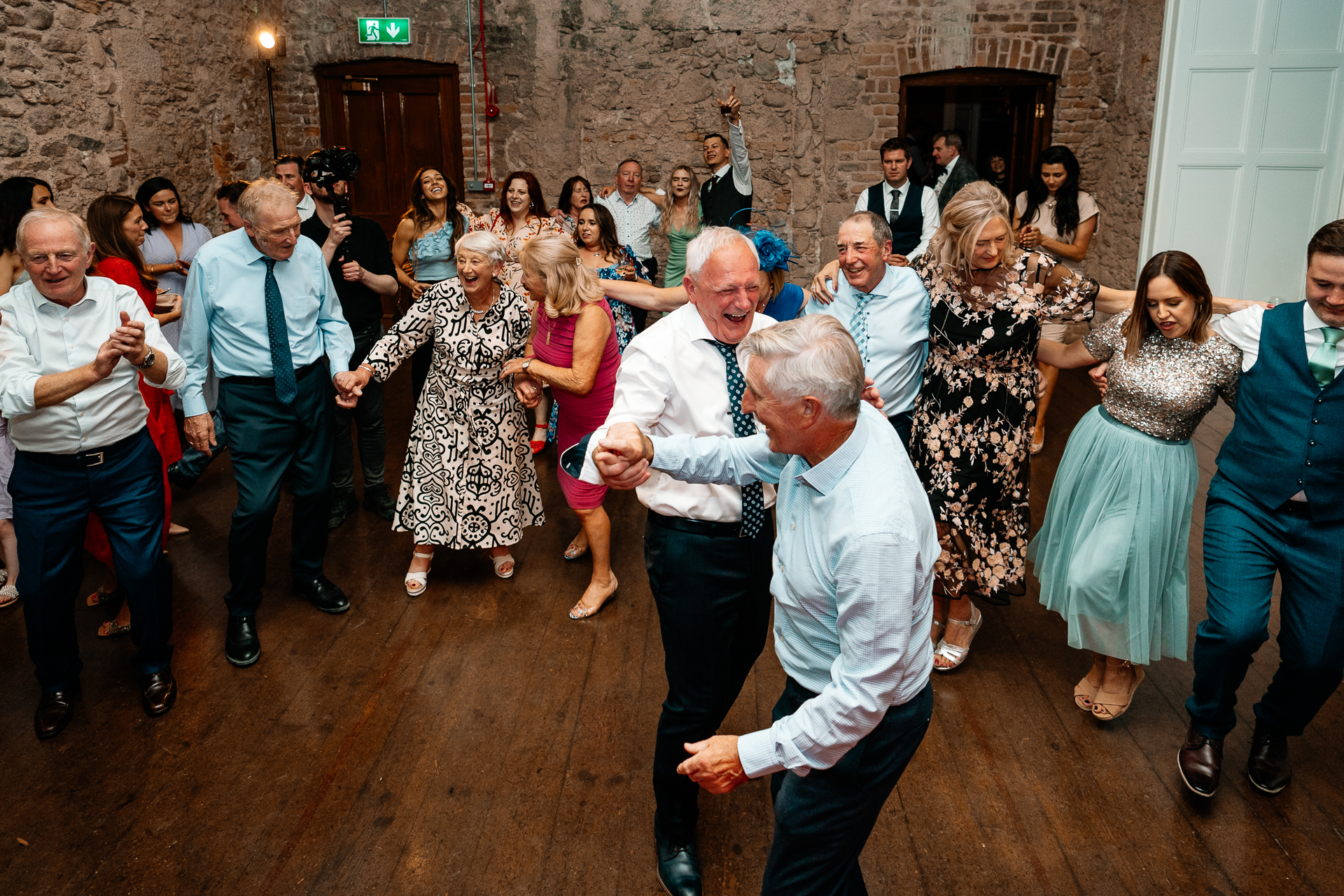 A group of people dancing