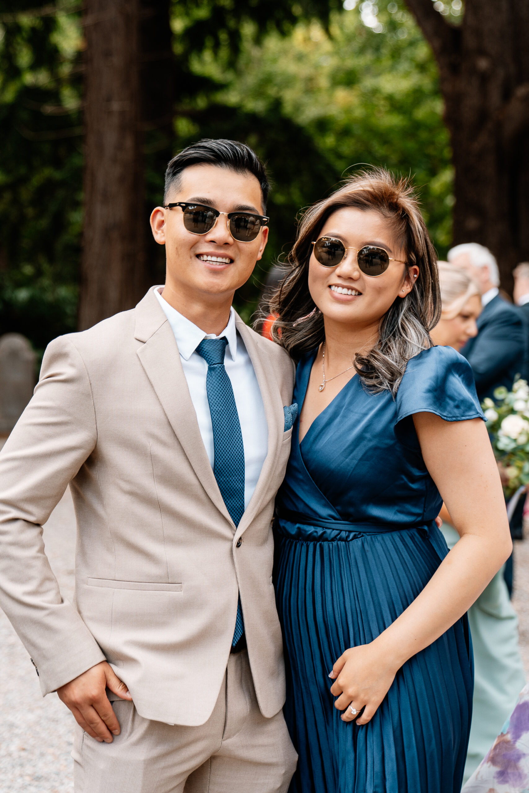 A man and woman posing for a picture