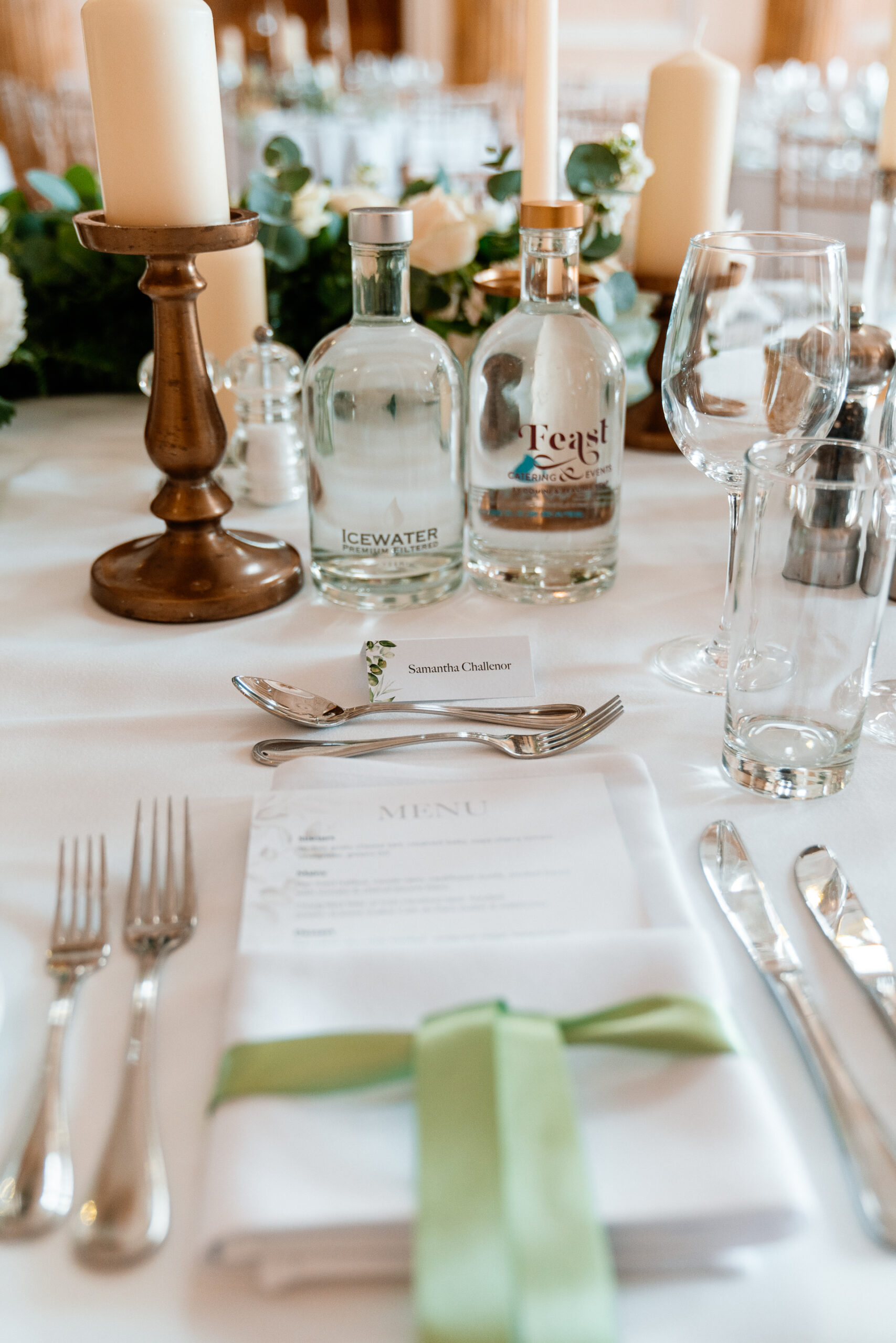 A table with silverware and silverware