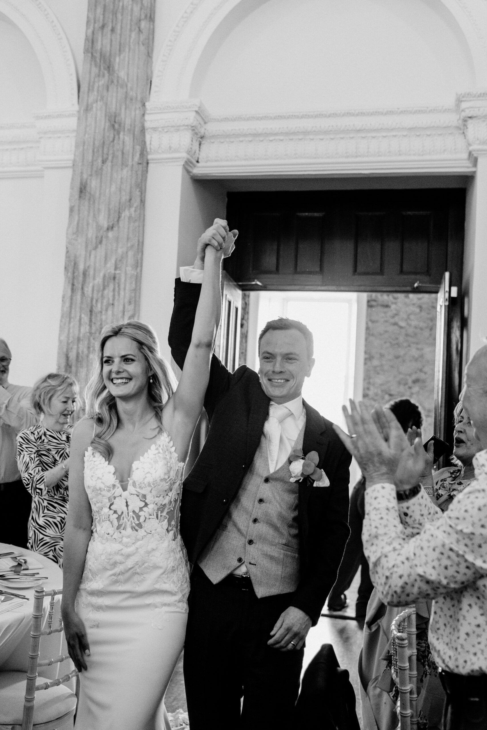 Father of the bride delivering a heartfelt speech at Powerscourt House in Wicklow.