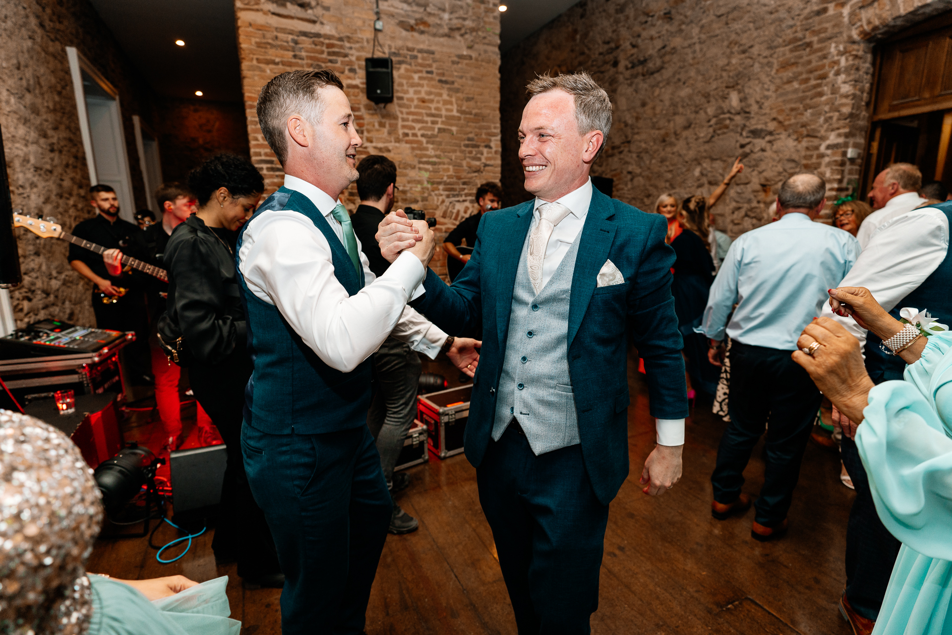 Bride and groom sharing their first dance at Powerscourt House in Wicklow.