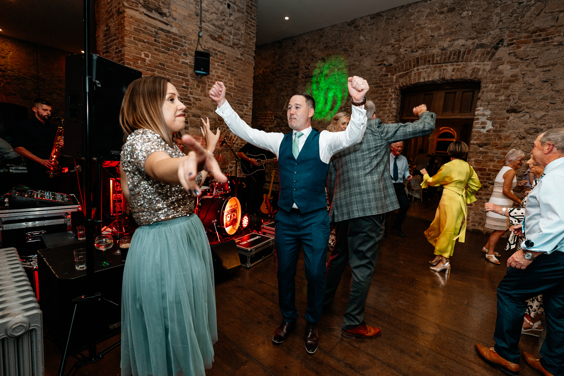 Bride and groom sharing their first dance at Powerscourt House in Wicklow.