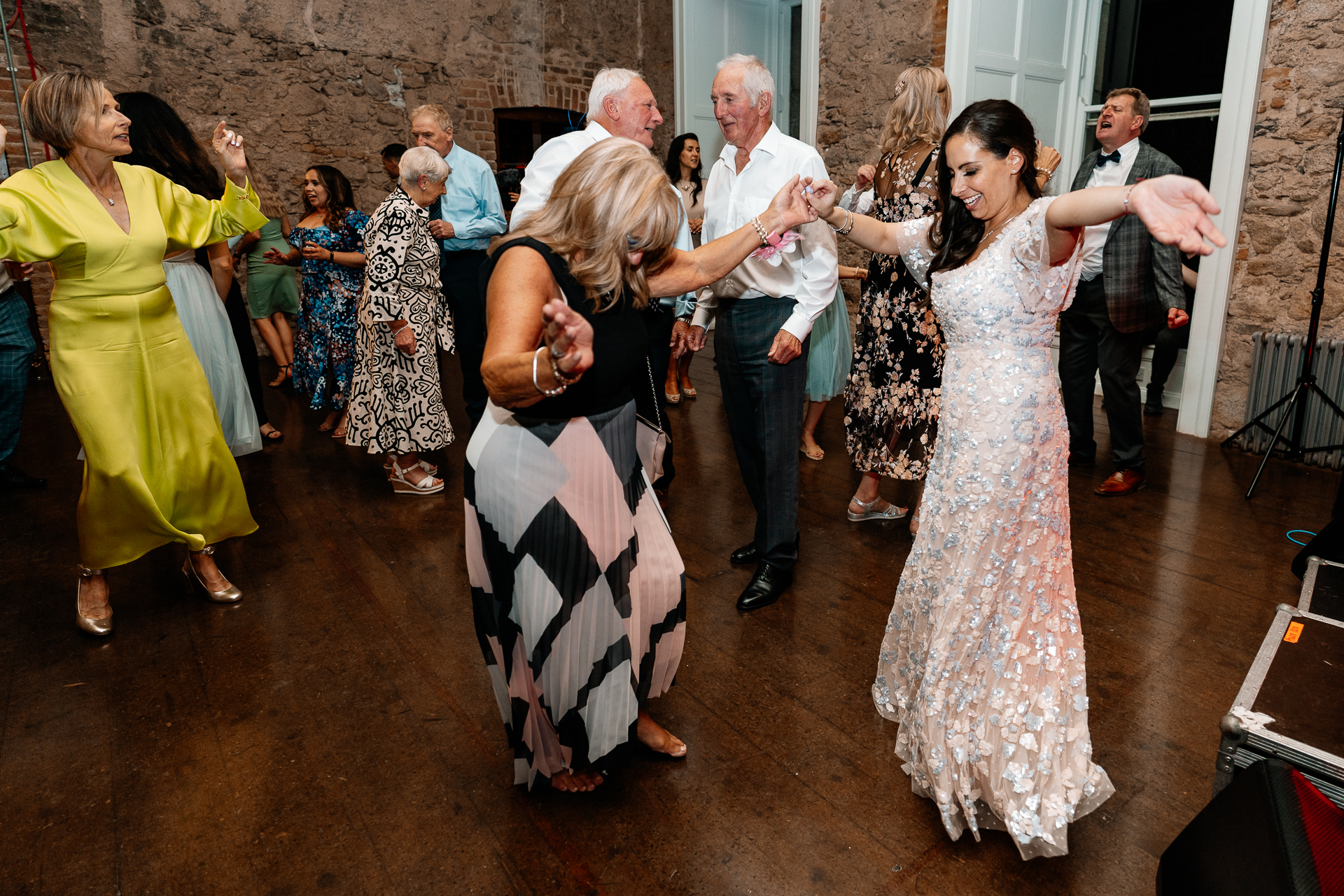 Bride and groom sharing their first dance at Powerscourt House in Wicklow.