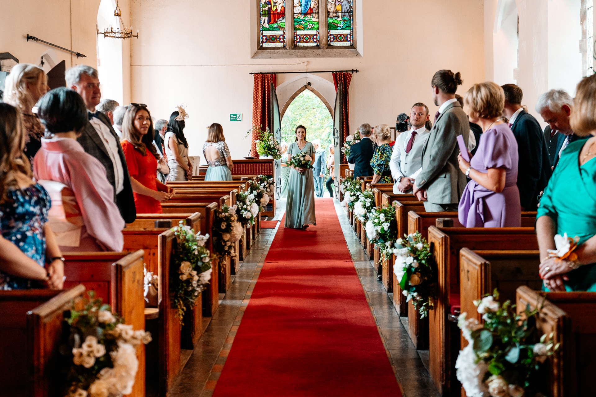 Wedding ceremony held at a historic church near Powerscourt House in Wicklow.